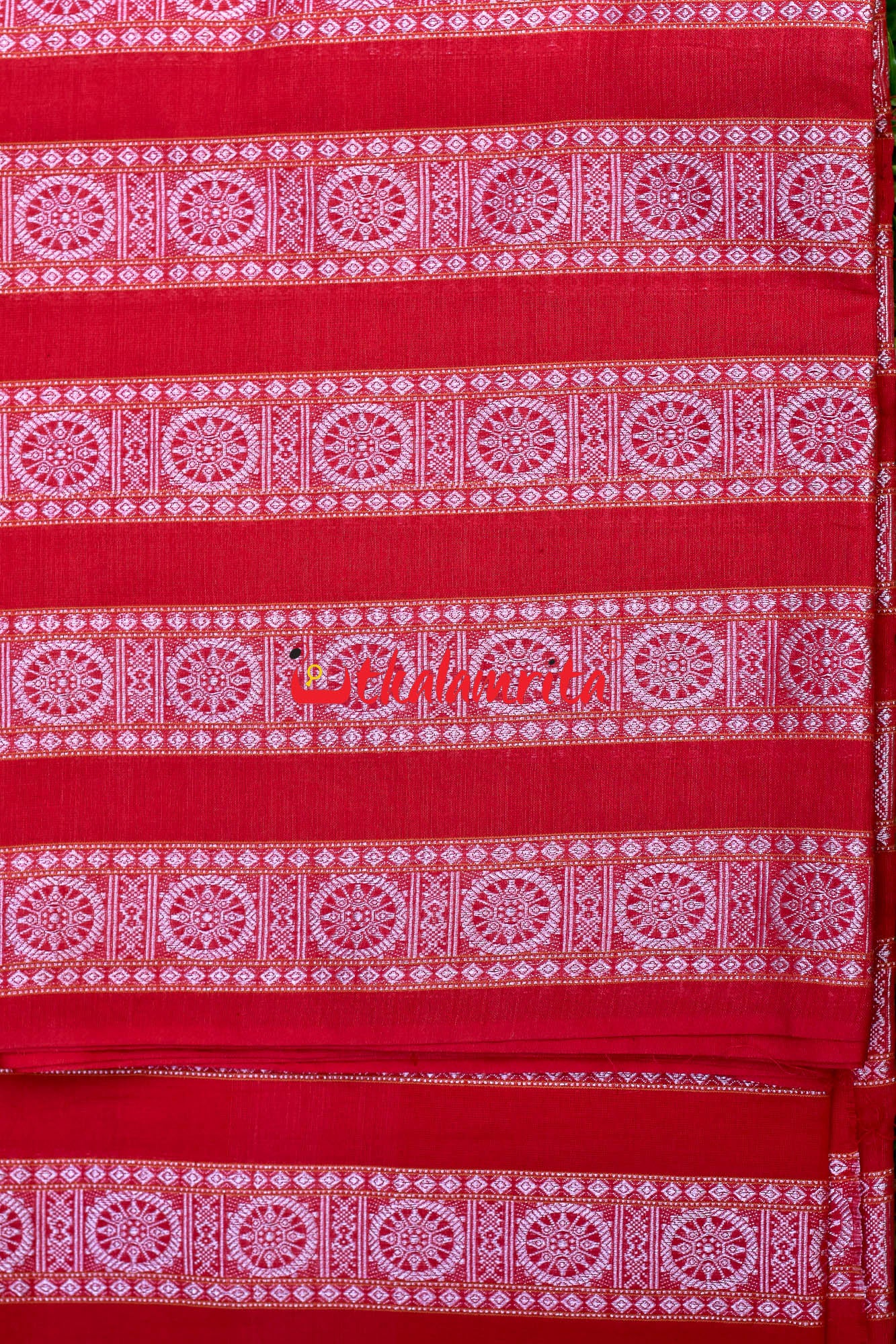 Red Yellow Lines Konark Chakra (Fabric)