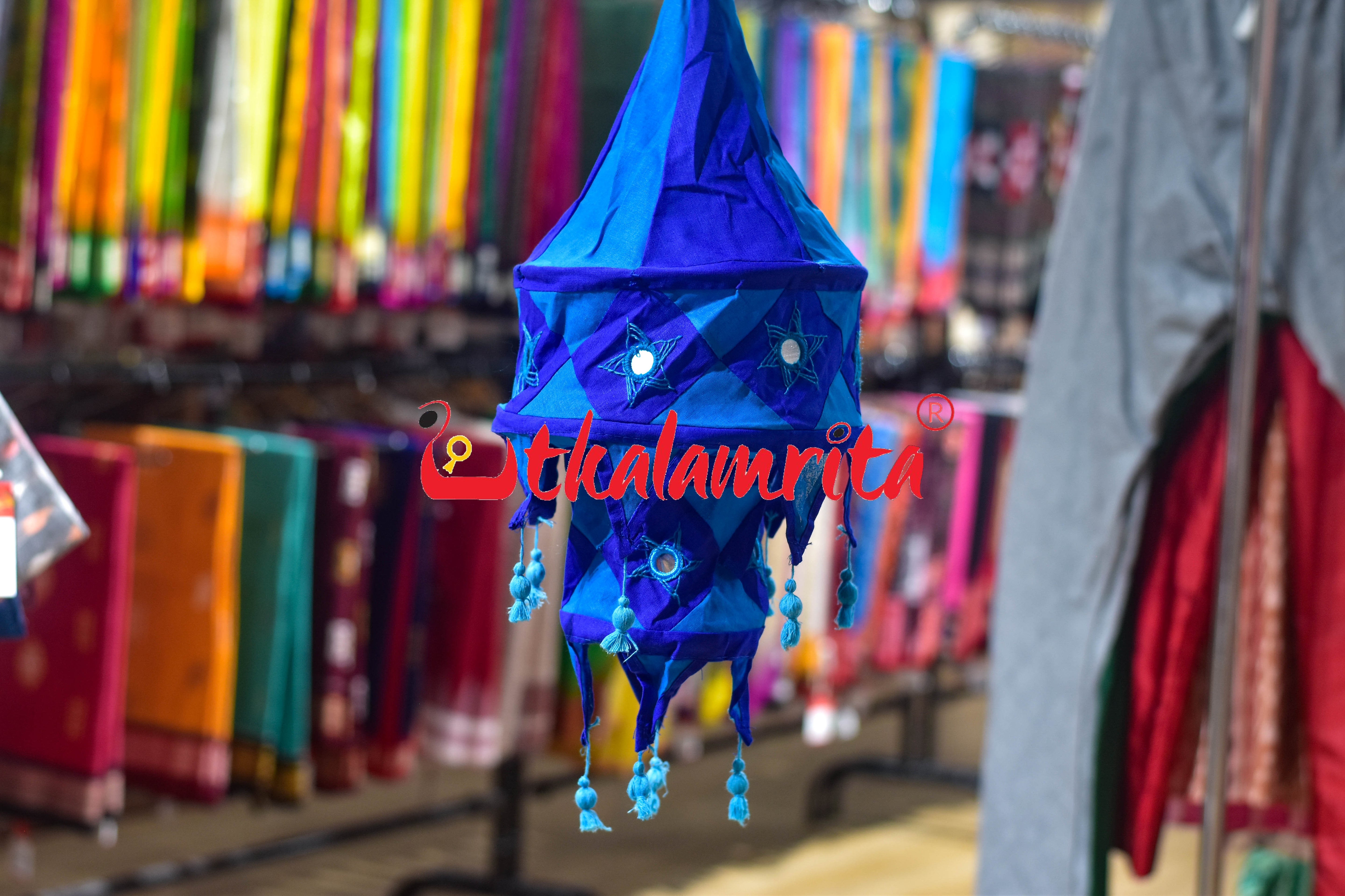 Dark Blue Special 2-Step Round Lampshade