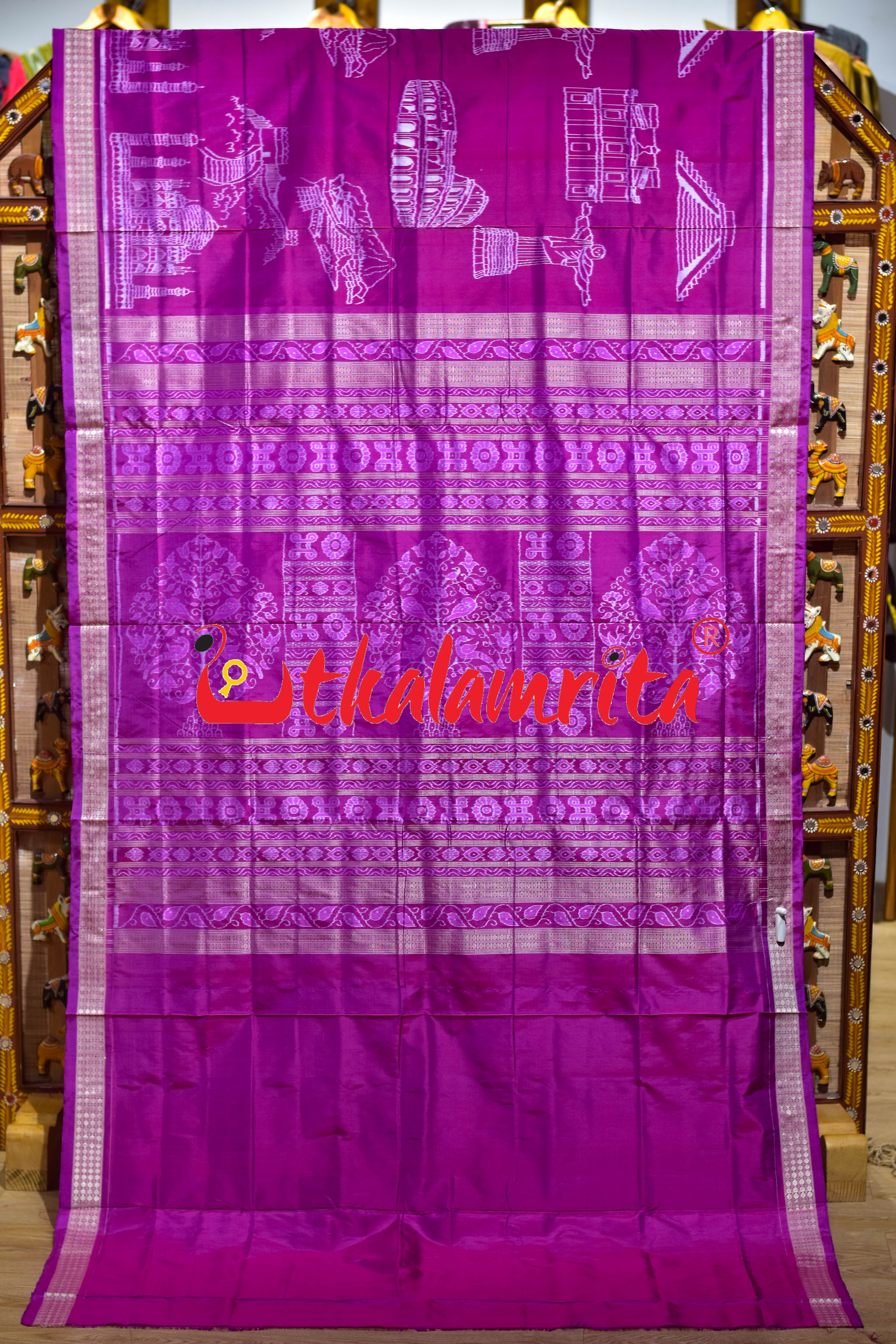 Rani Seven Wonders of the World Sambalpuri Silk Saree