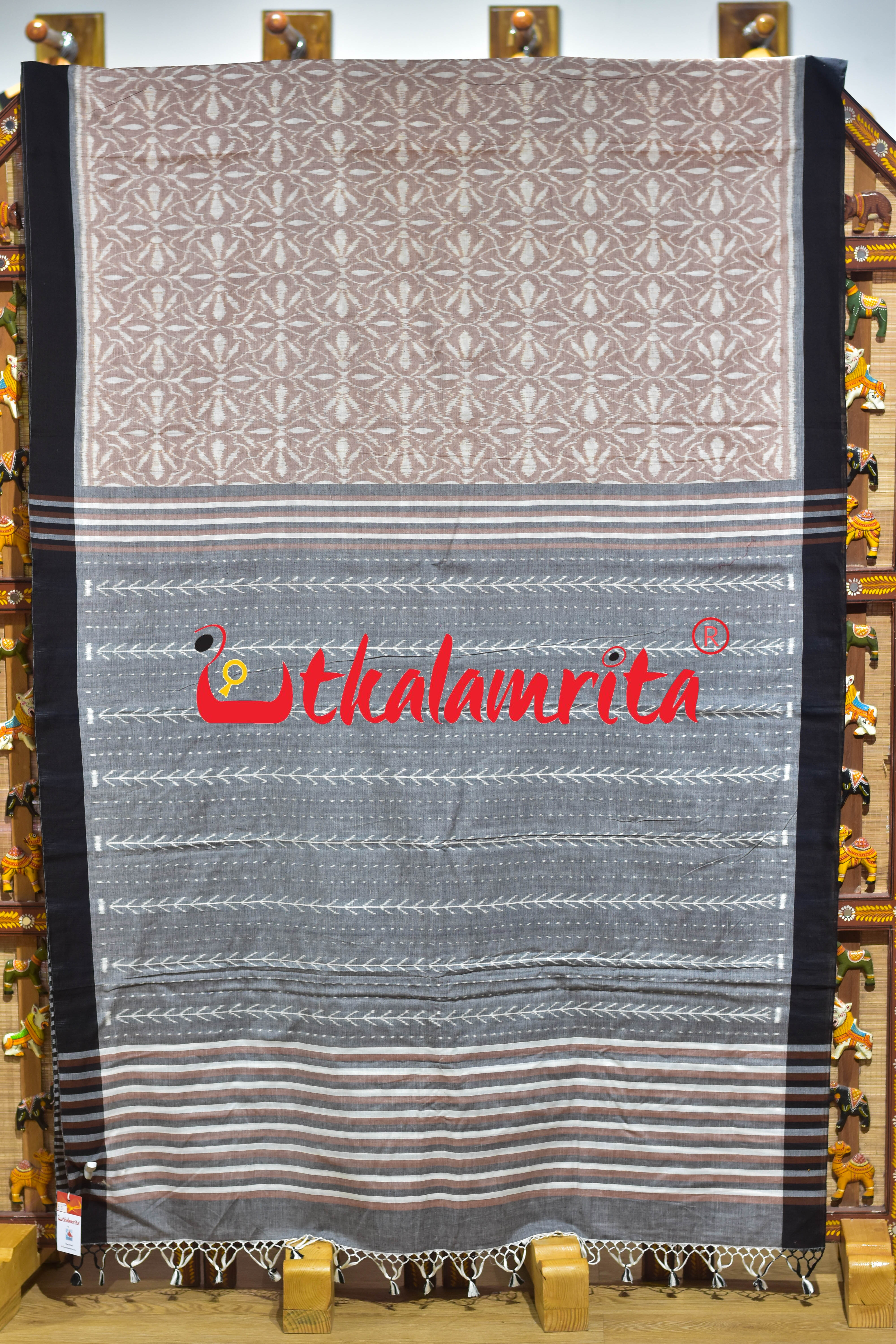Kothari Patra Peach Khandua Cotton Saree