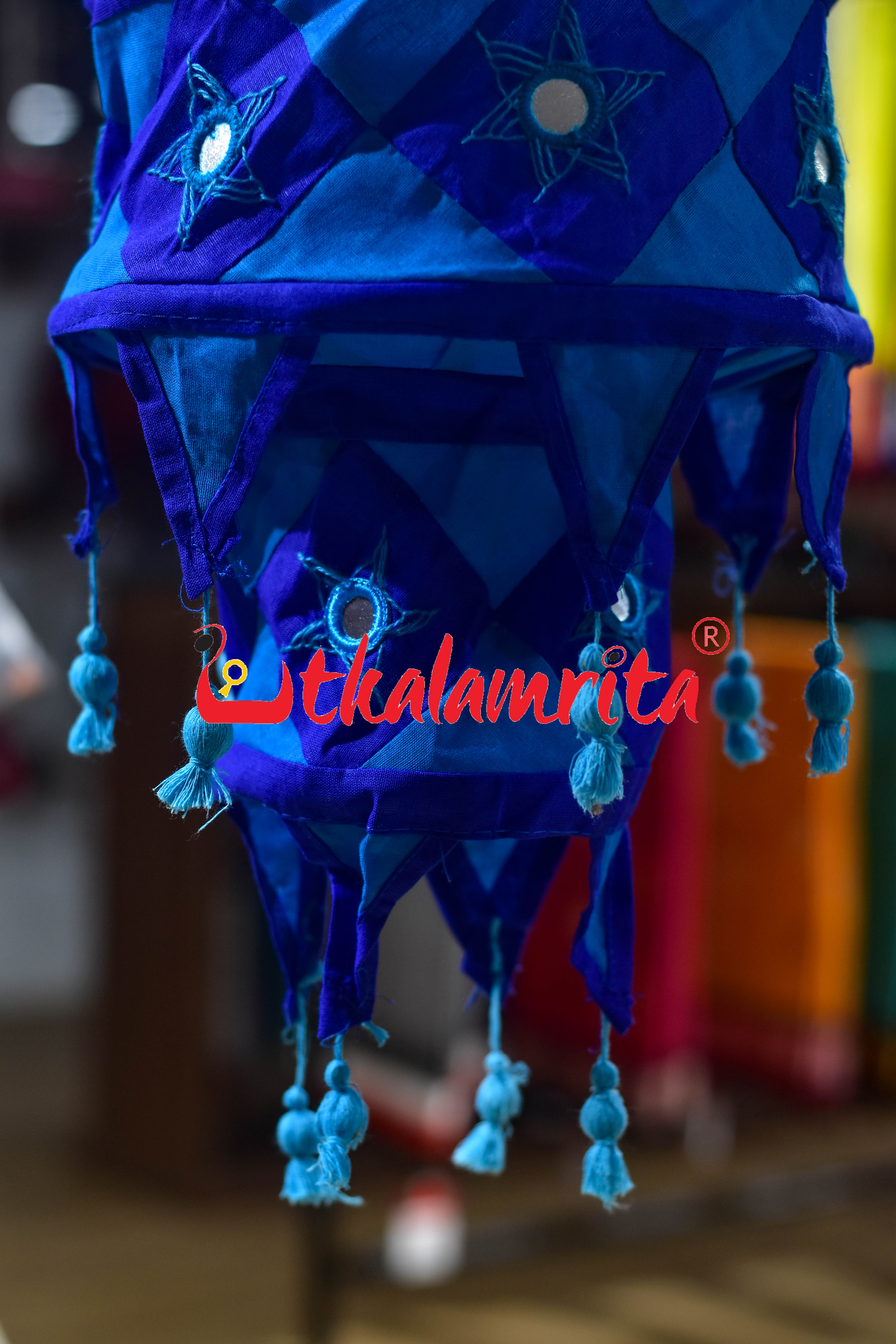 Dark Blue Special 2-Step Round Lampshade