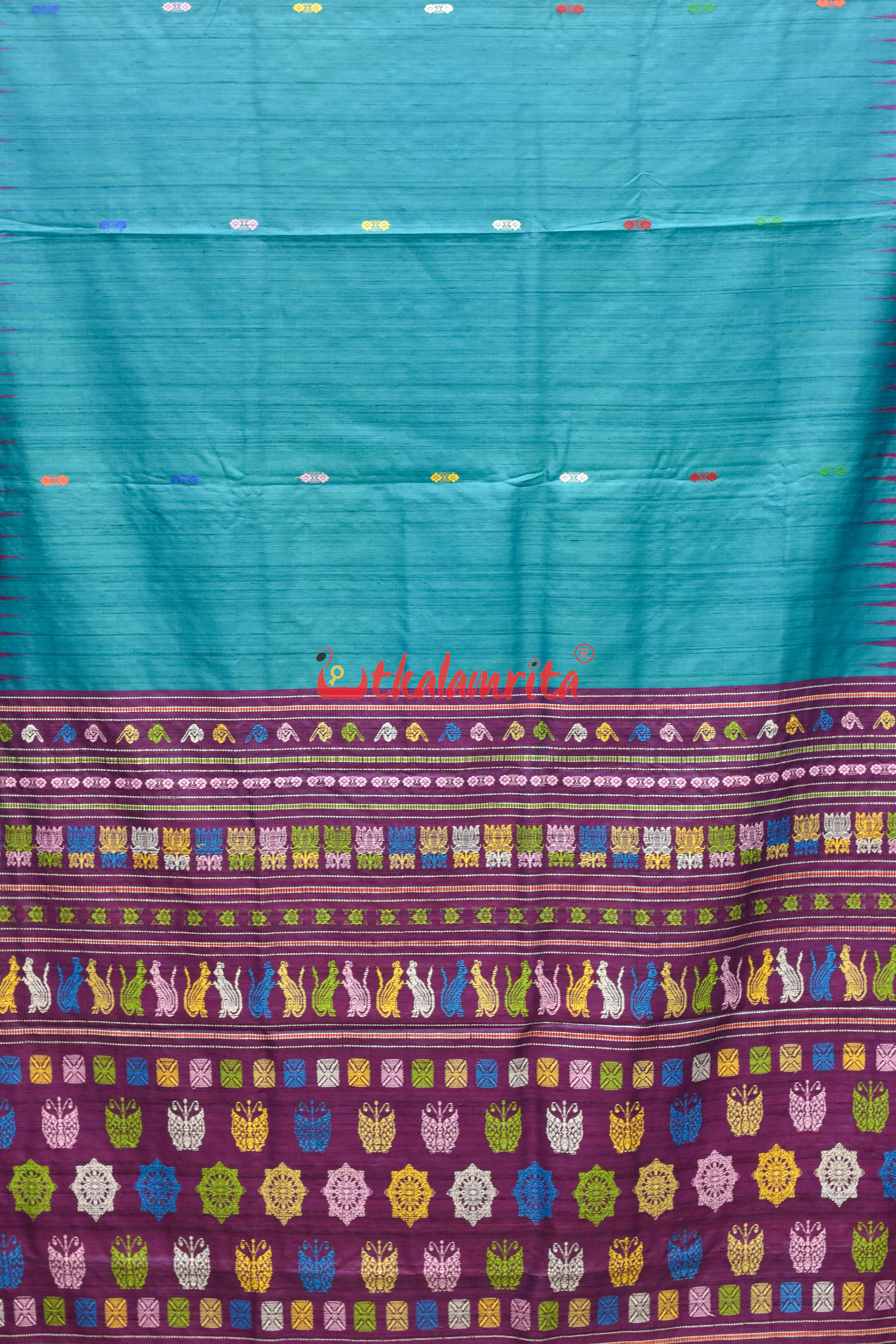 Blue Magenta Ramachandrapedi Silk Saree