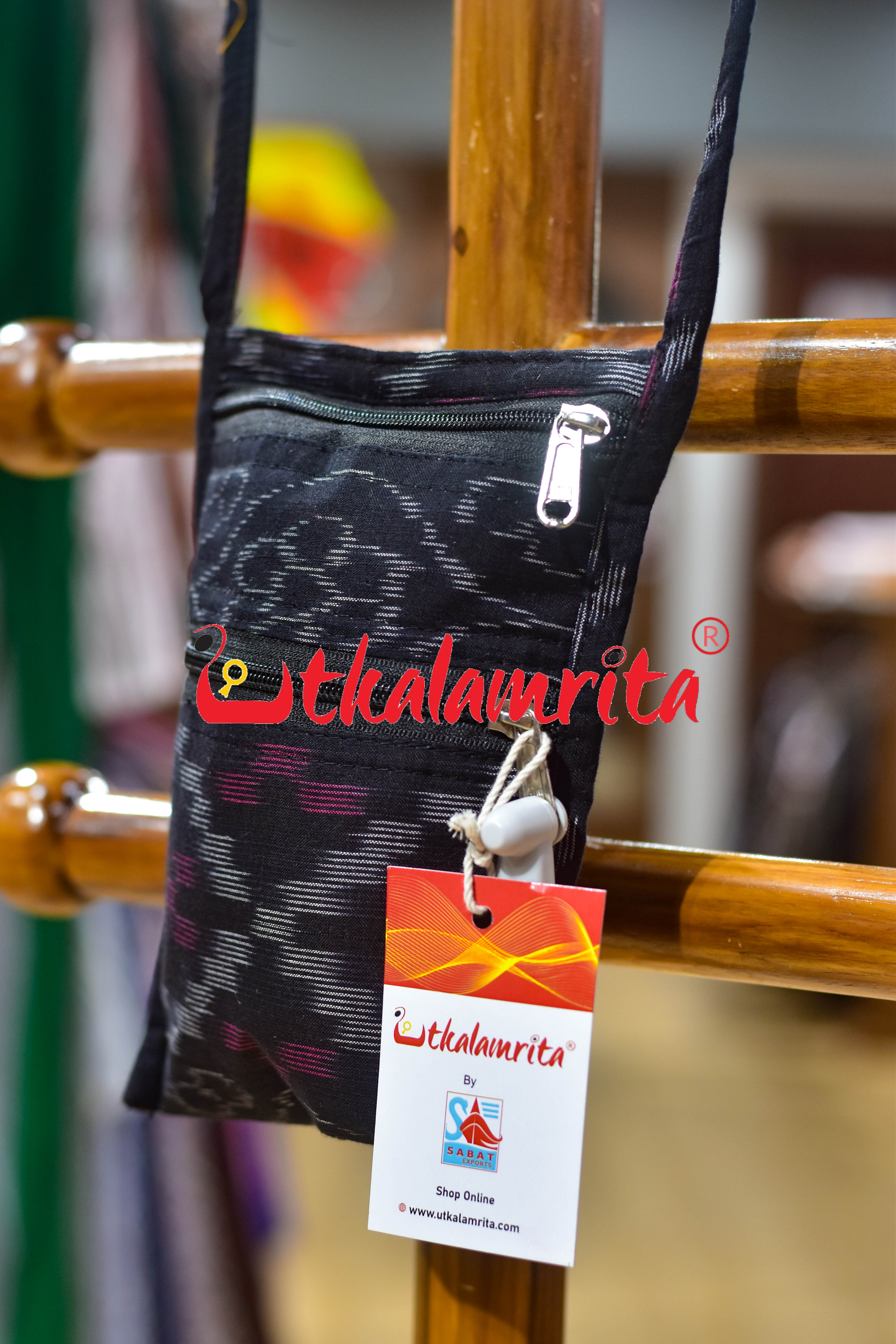 Black Tetris Mobile Sling Bag