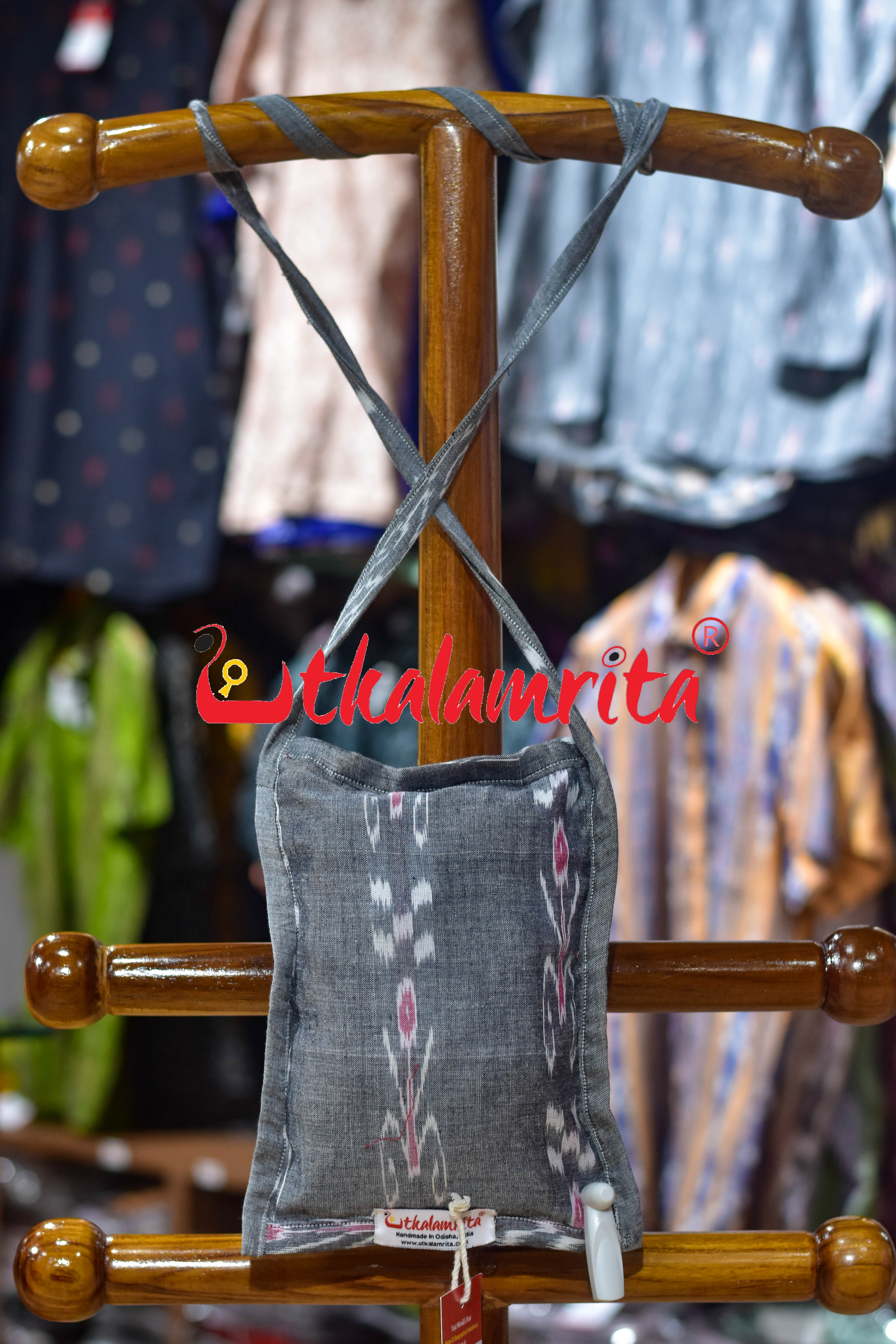 Grey Kadha Pasapali Small Sling Bag