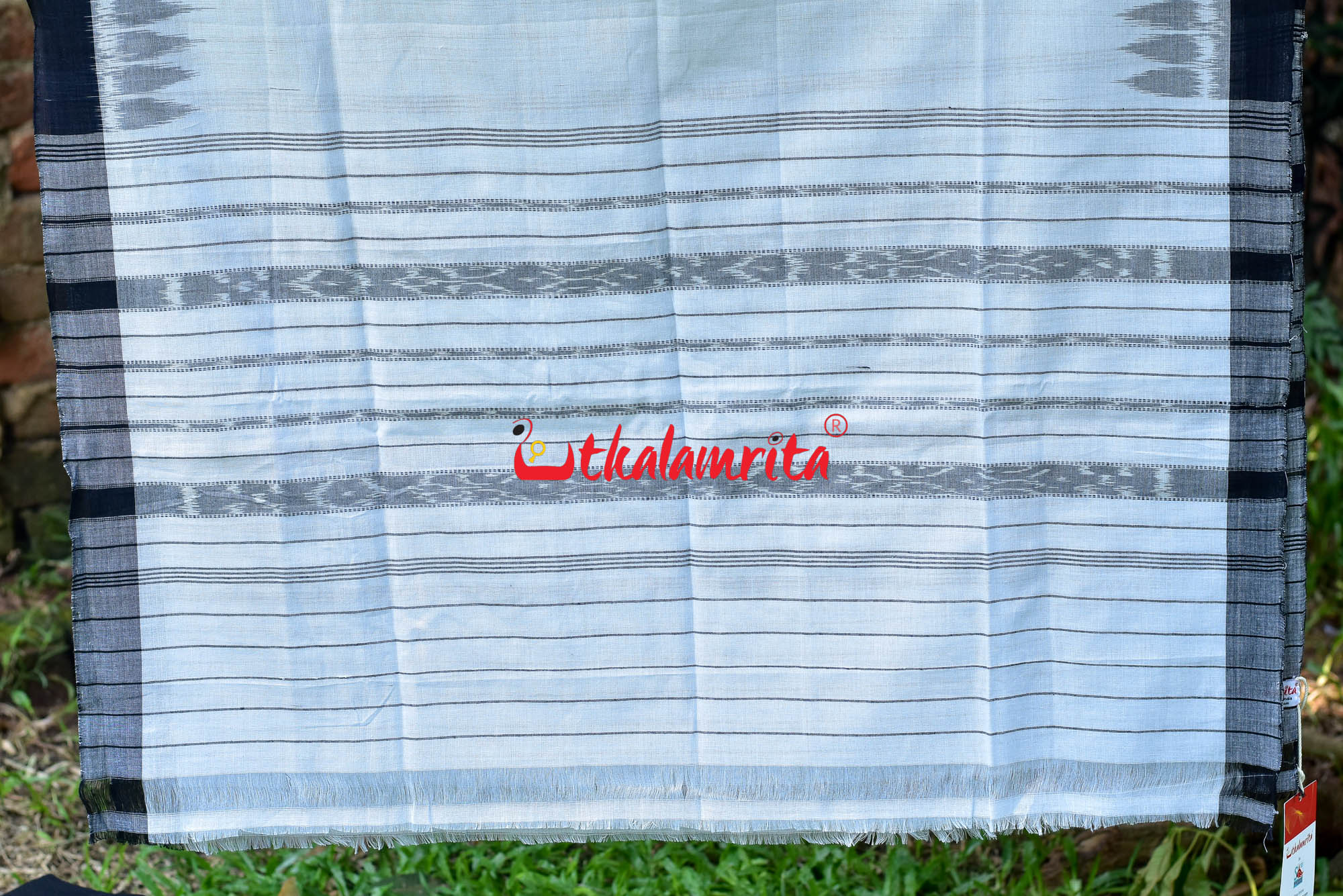 White Black Ikat Dress Set