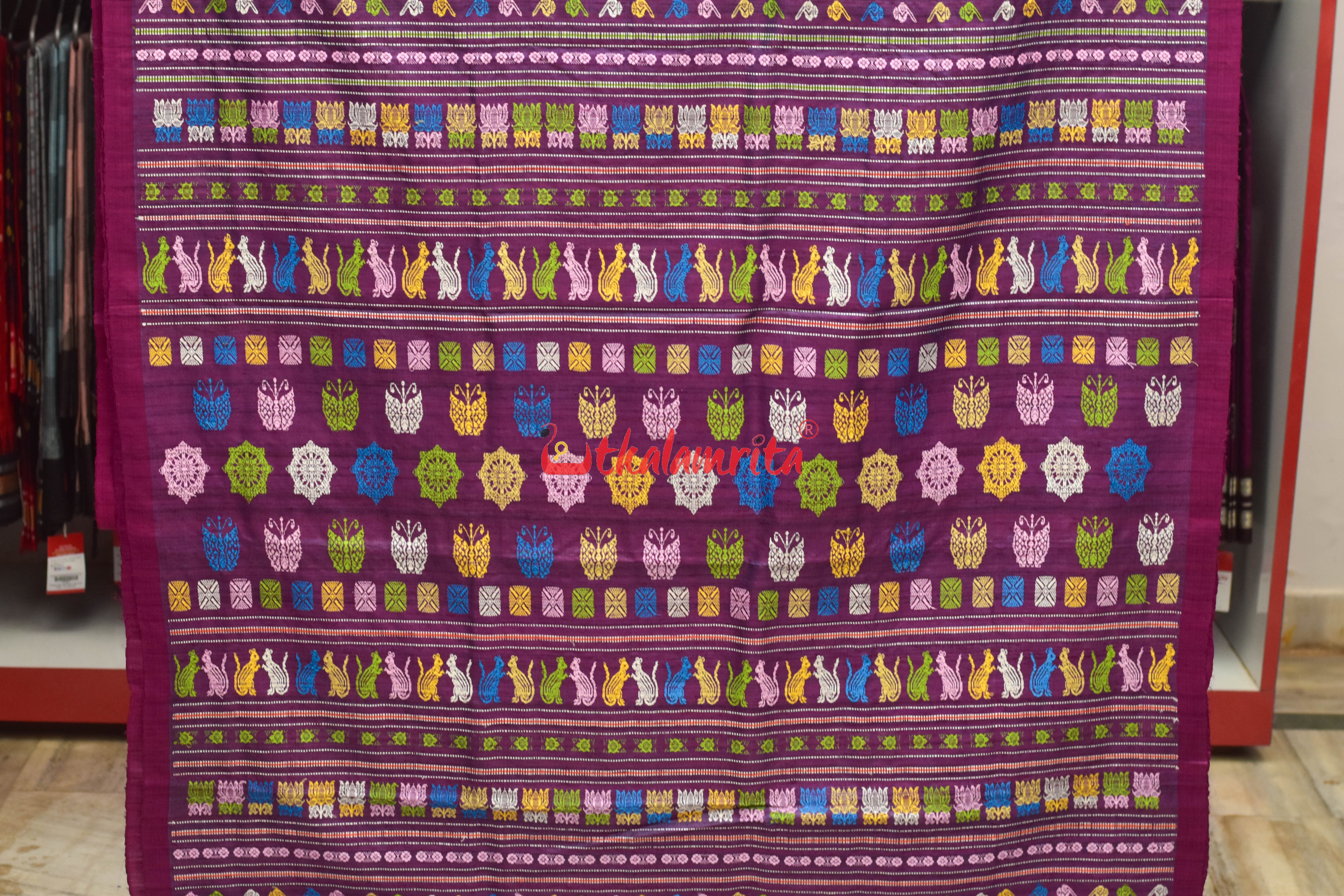 Blue Magenta Ramachandrapedi Silk Saree