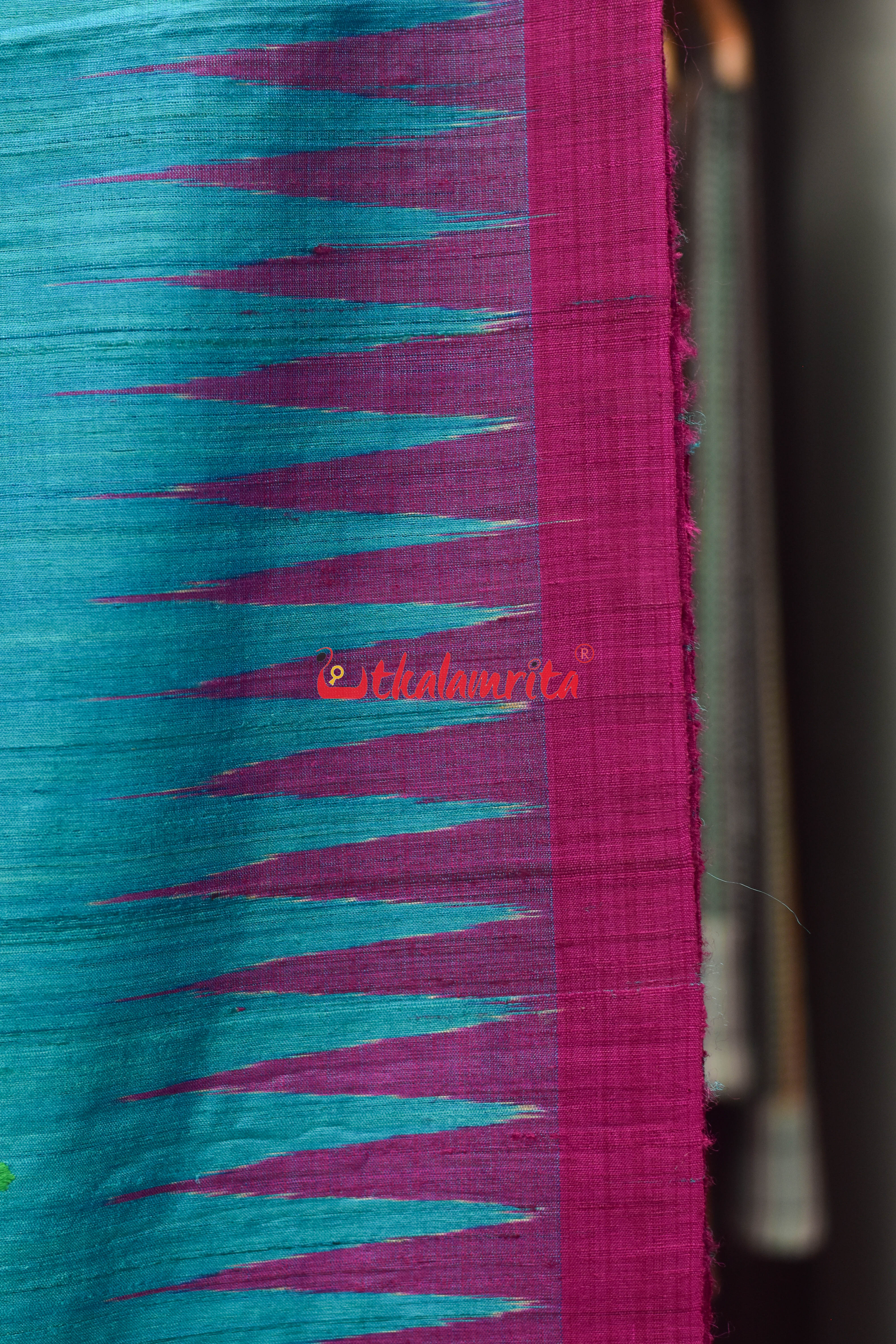Blue Magenta Ramachandrapedi Silk Saree