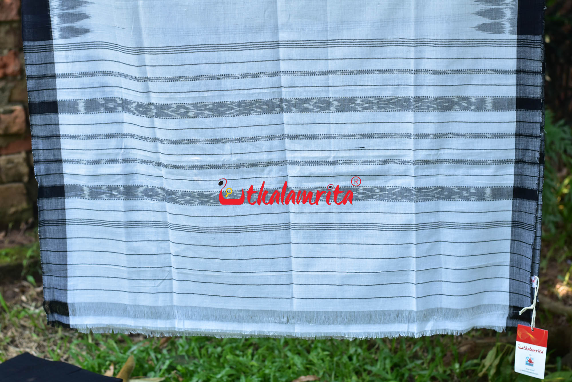 White Black Ikat Dress Set