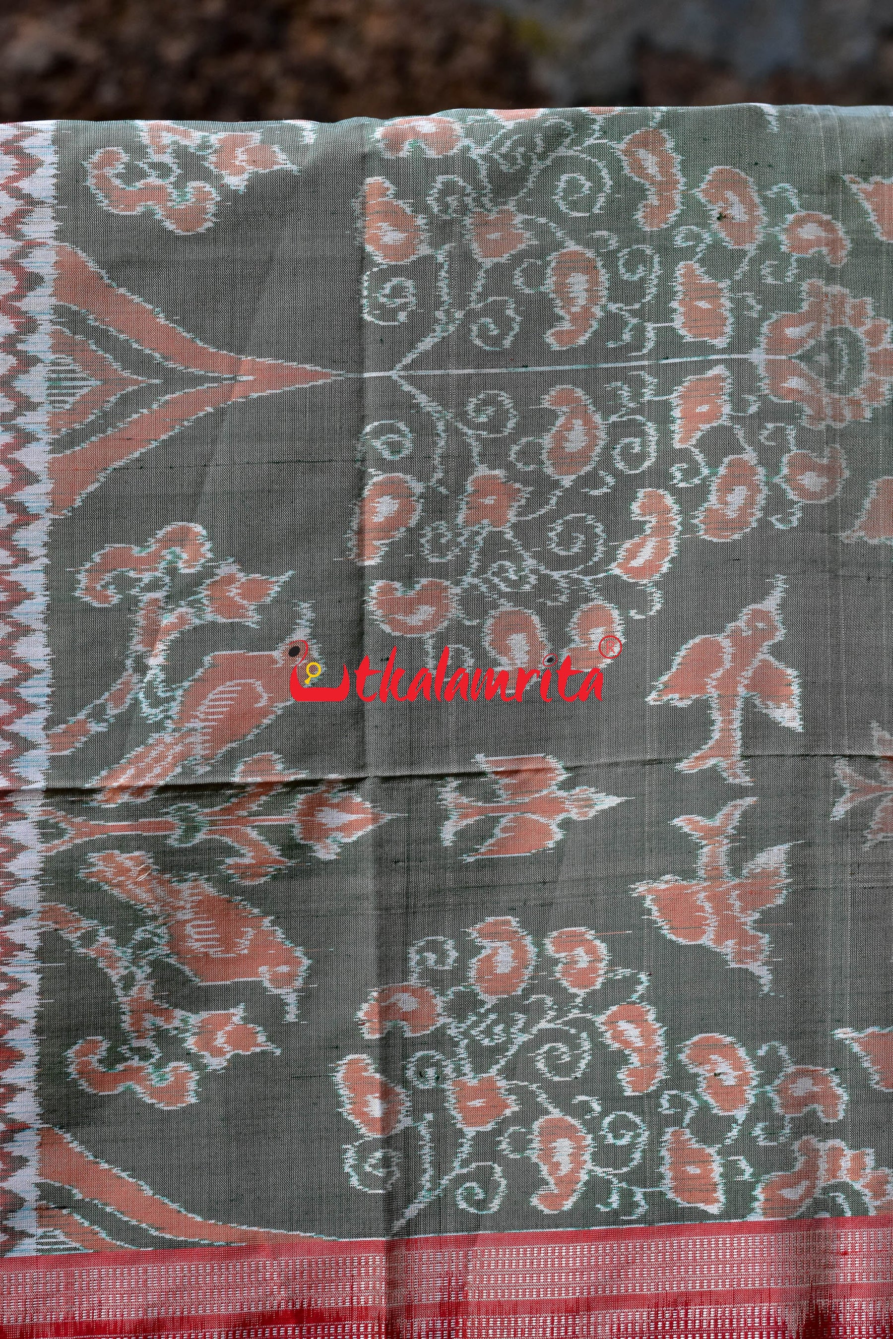 Peach 3D Tribals Sambalpuri Silk Saree