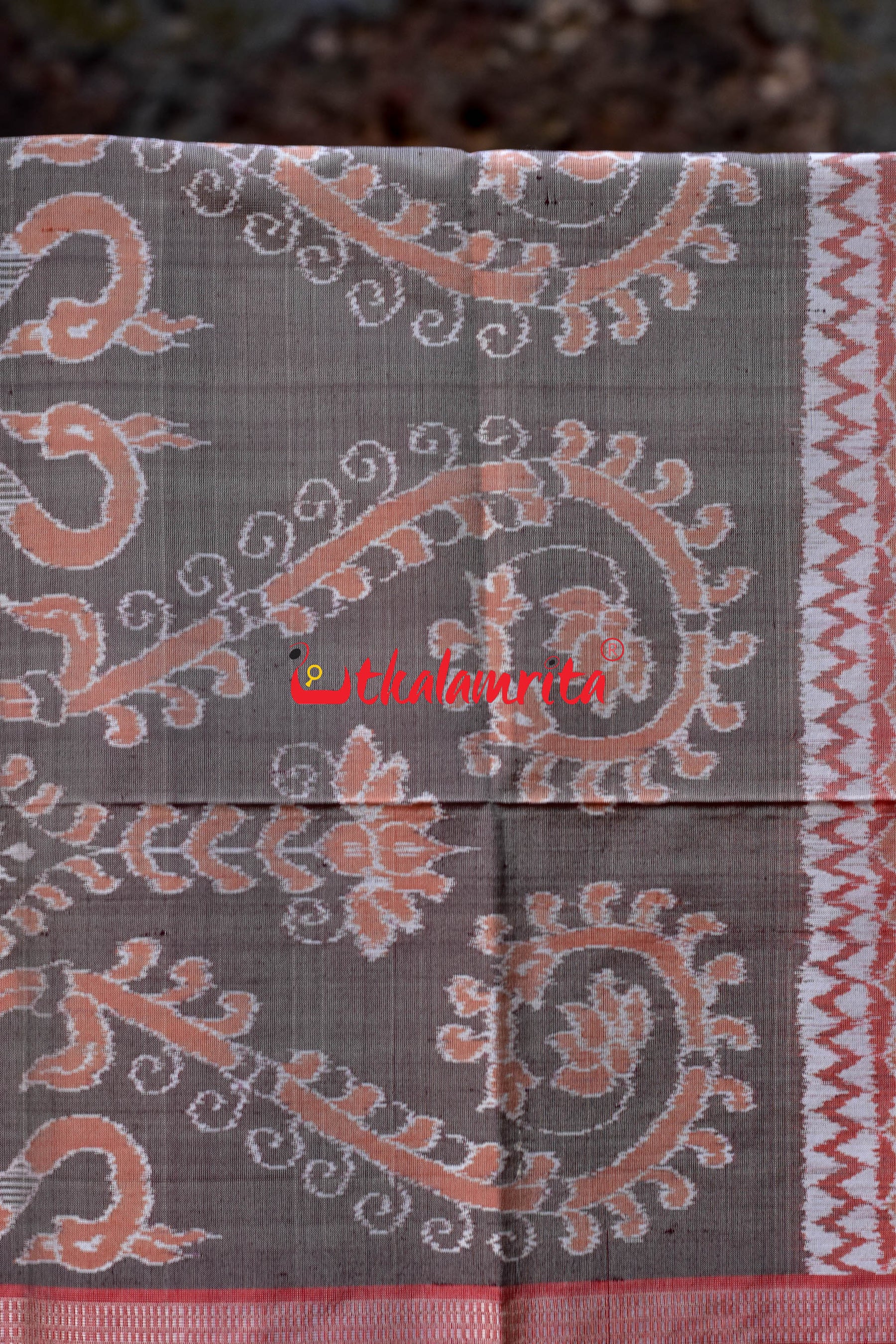 Peach 3D Tribals Sambalpuri Silk Saree
