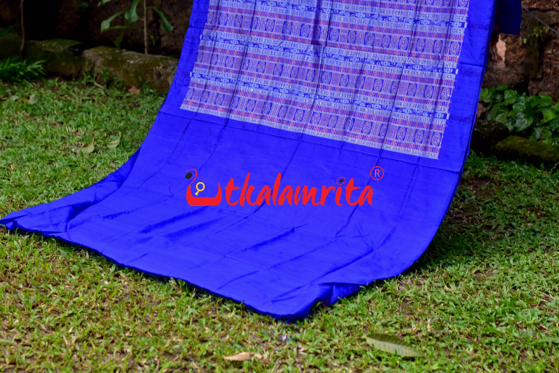 Plain Kumbha Magenta Blue Sambalpuri Silk