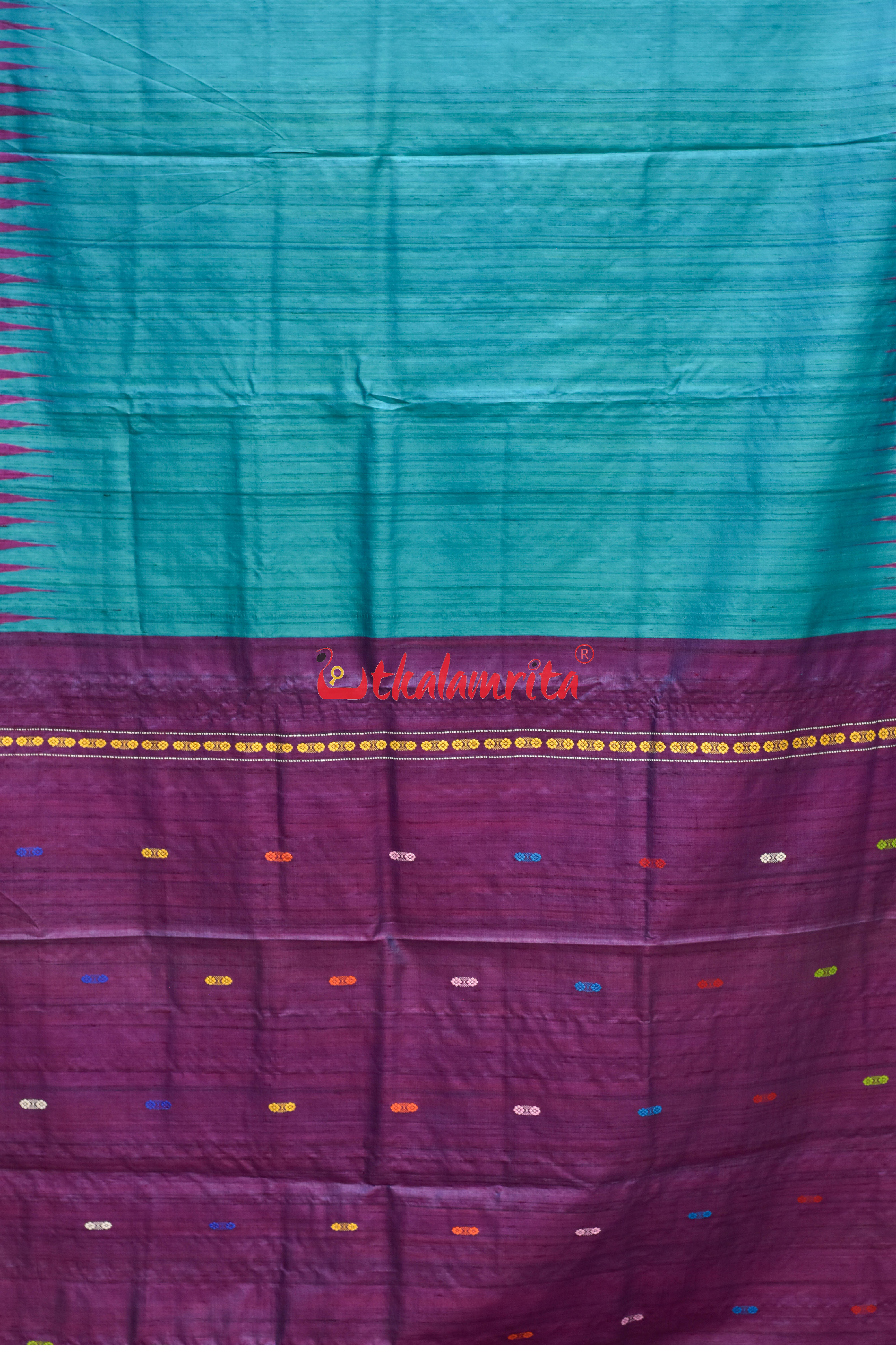 Blue Magenta Ramachandrapedi Silk Saree