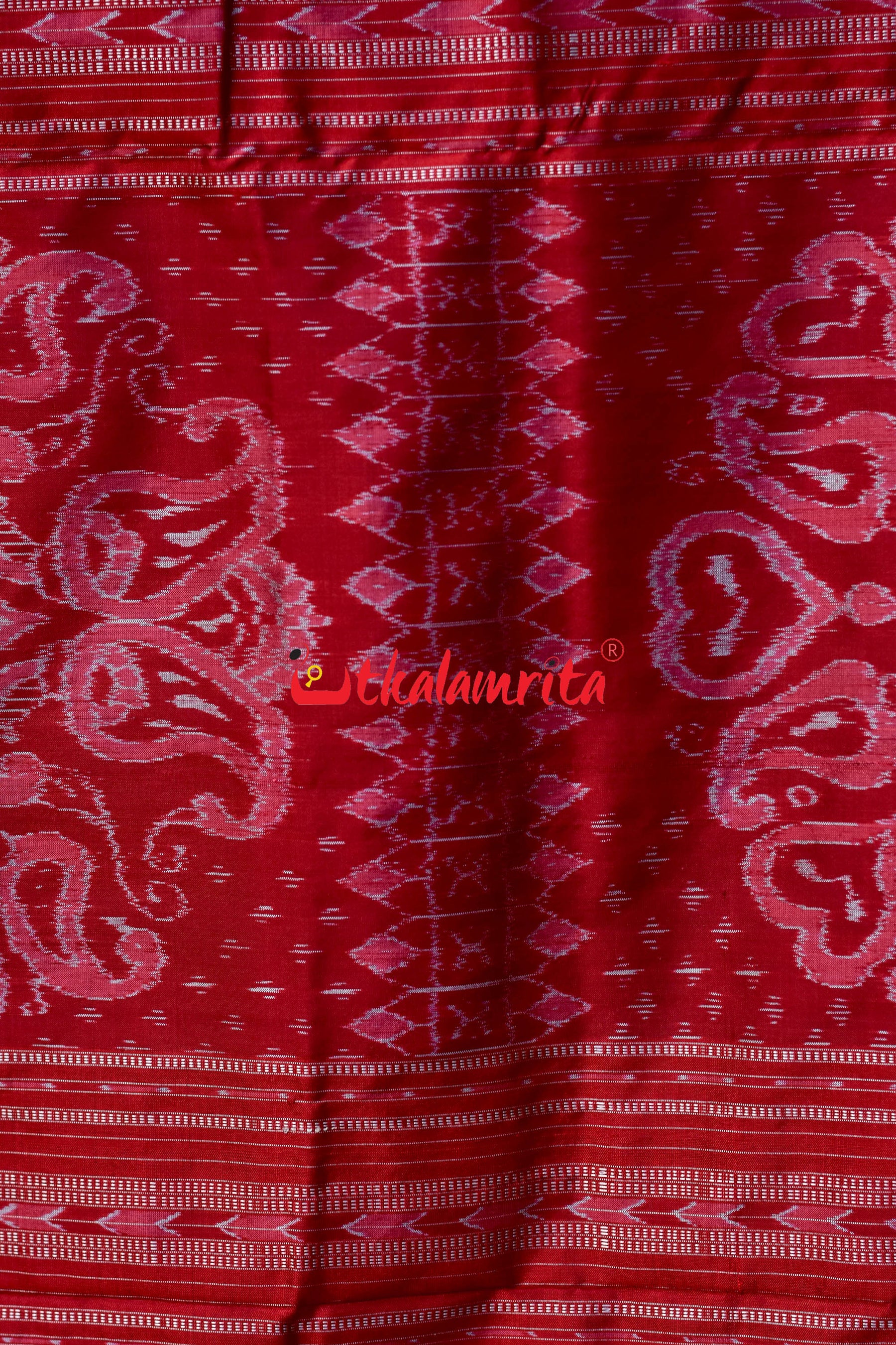 Peach 3D Tribals Sambalpuri Silk Saree