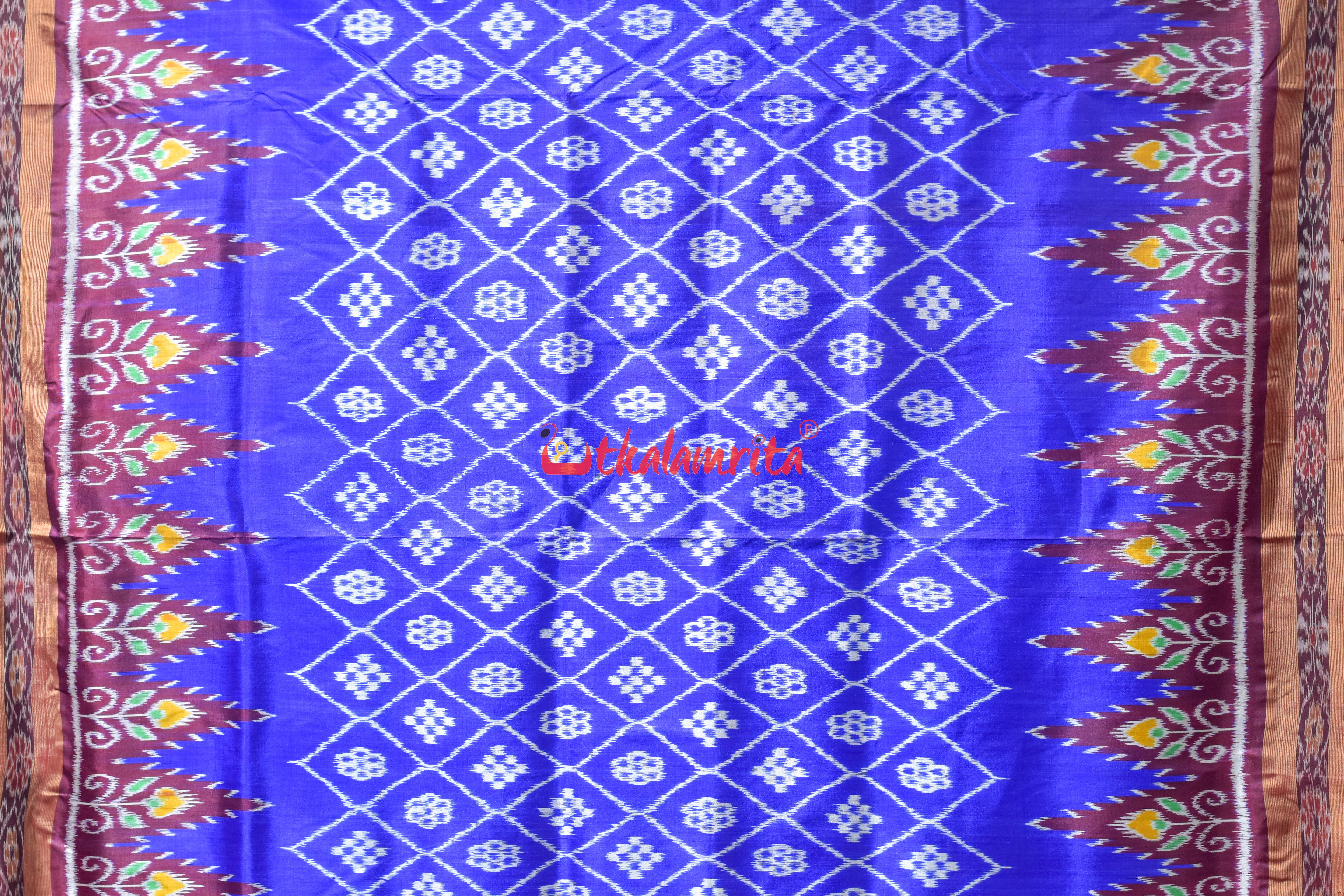 Blue Pasapali Body Khandua Silk Saree