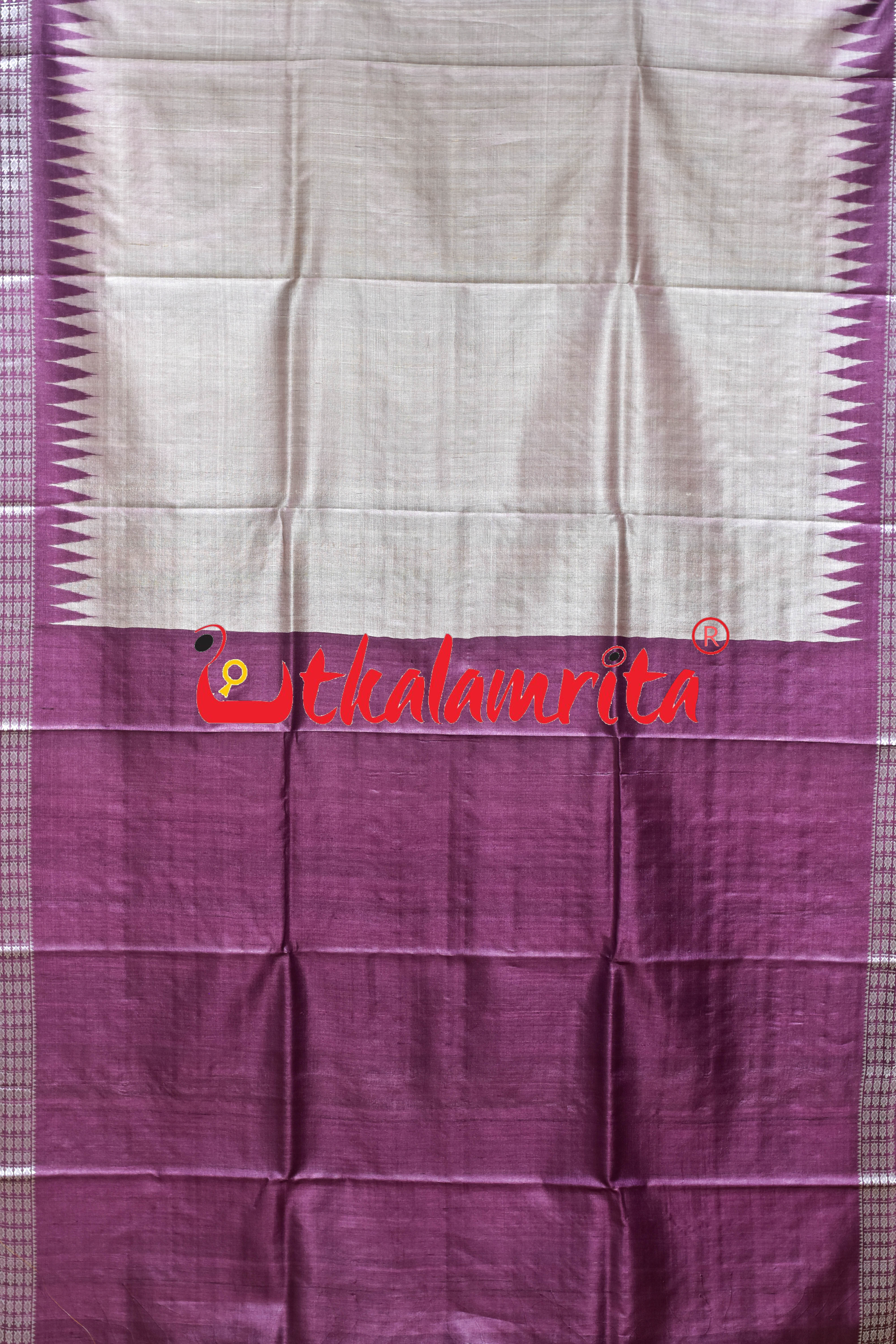 Boita Olive Ridley Natural Wine Tussar Silk Saree