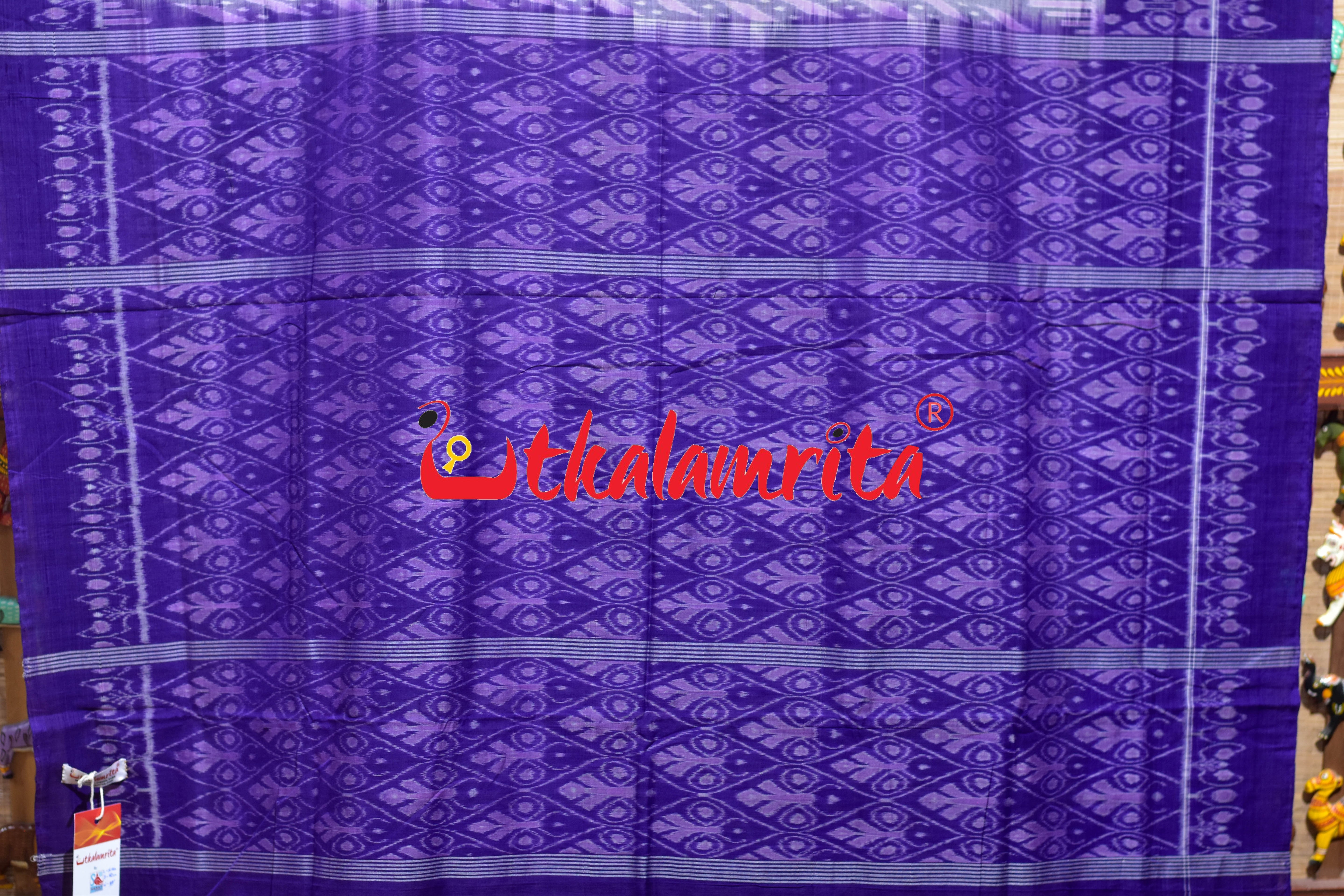 Grey Purple Dhanpatri Sambalpuri Cotton Saree