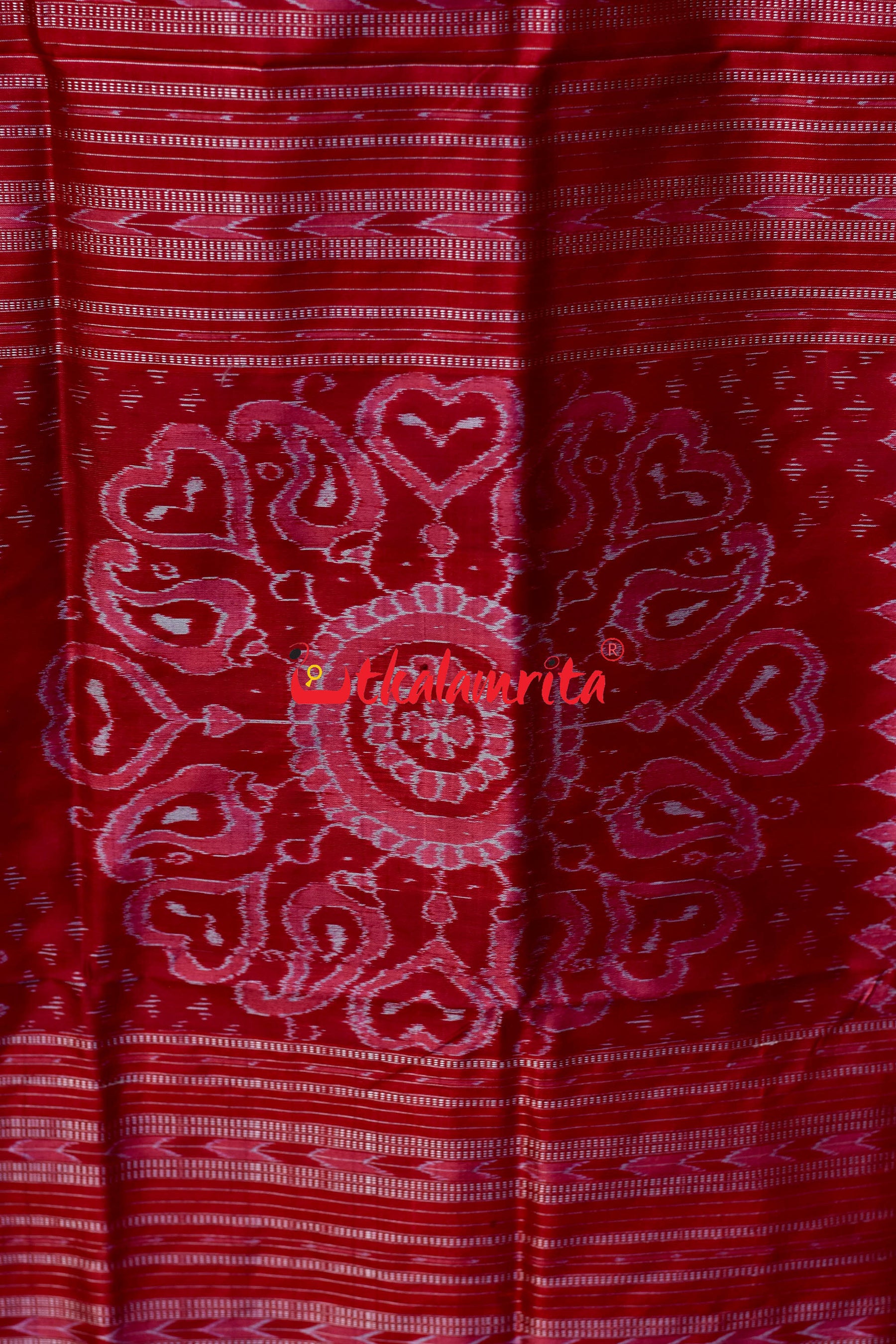 Peach 3D Tribals Sambalpuri Silk Saree