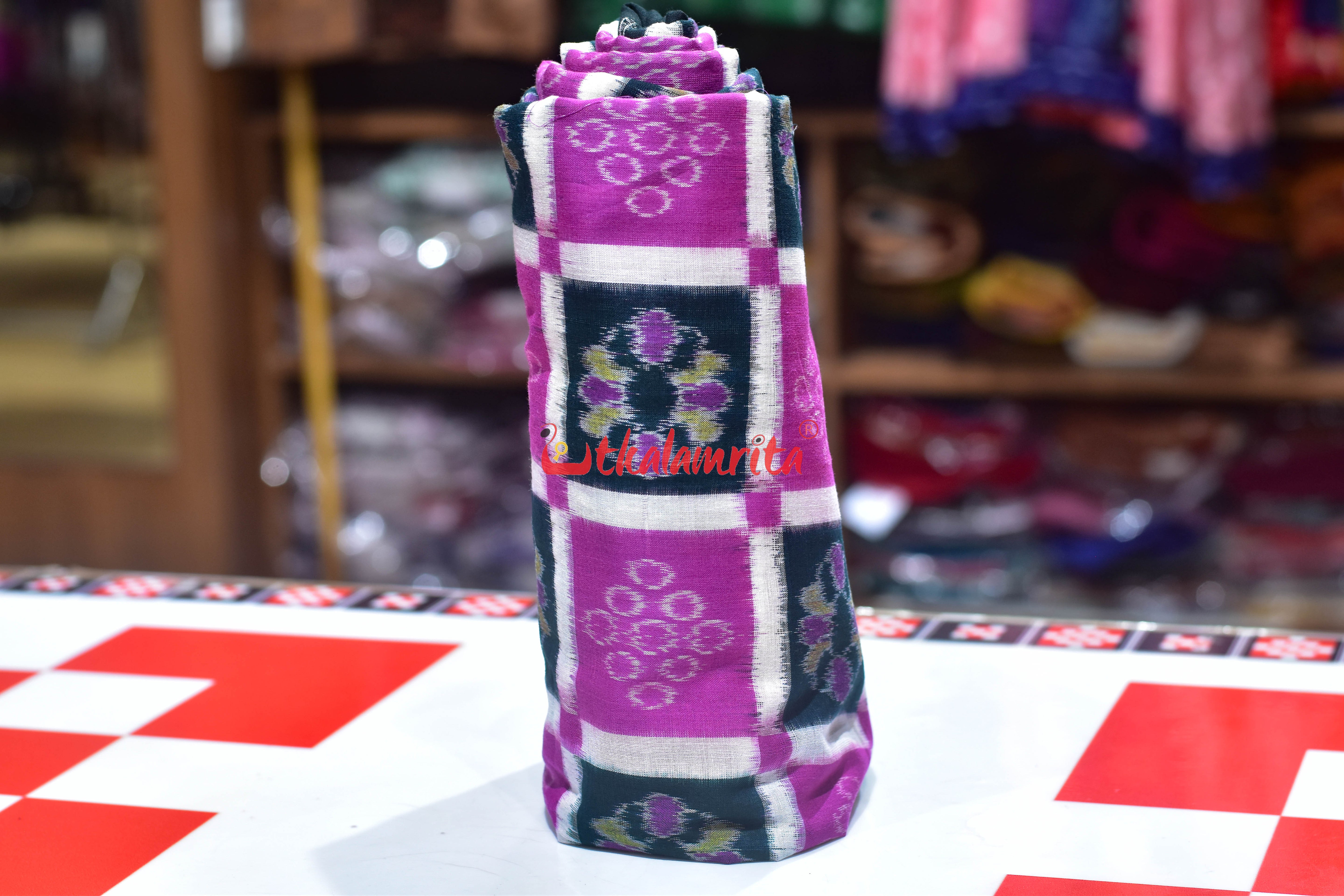 Magenta Flower Kothi Pasapali Cotton (Fabric)