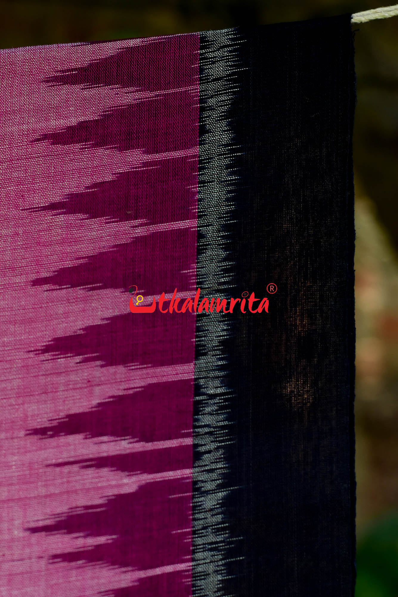 Magenta Black Ikat Dress Set