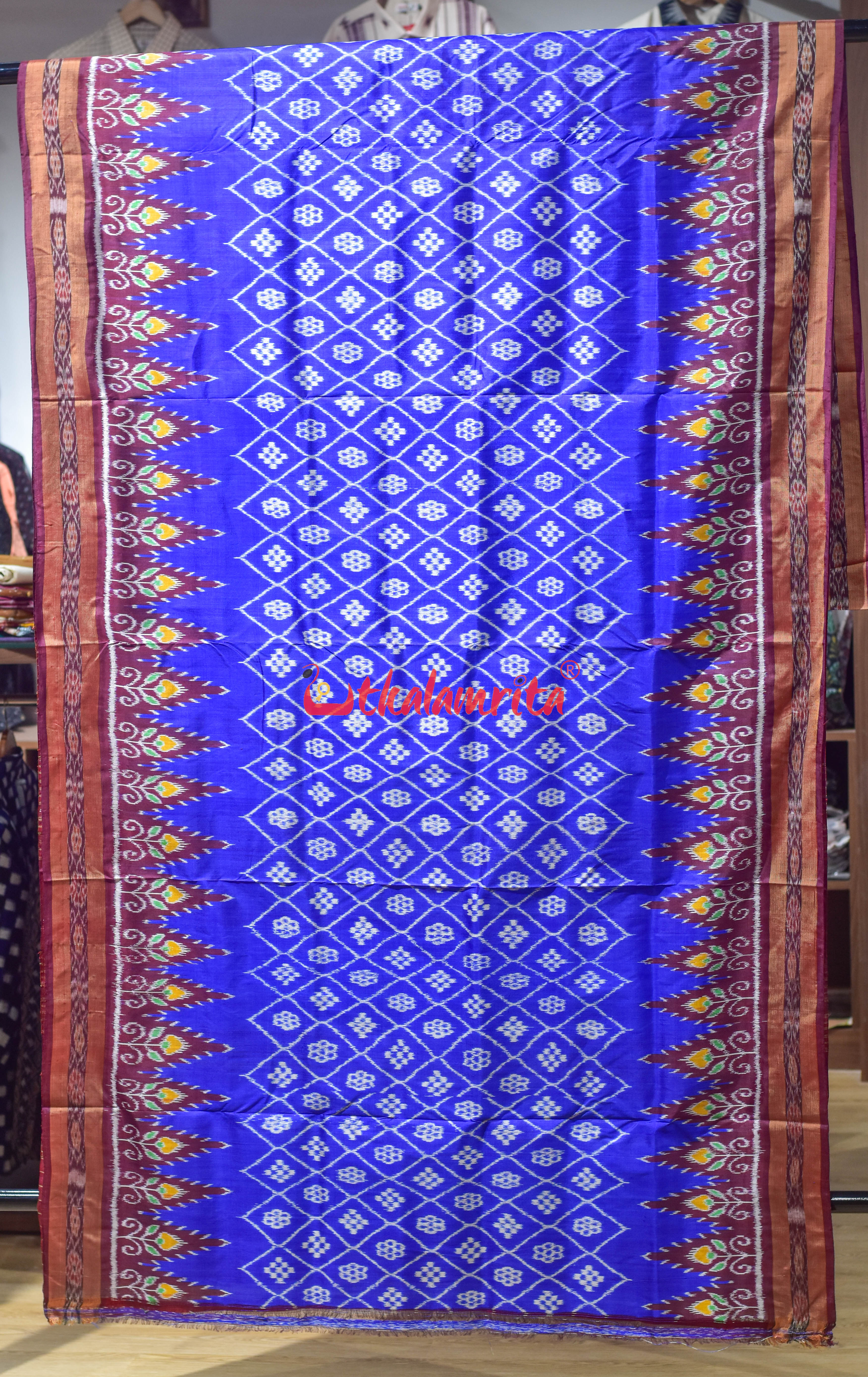 Blue Pasapali Body Khandua Silk Saree