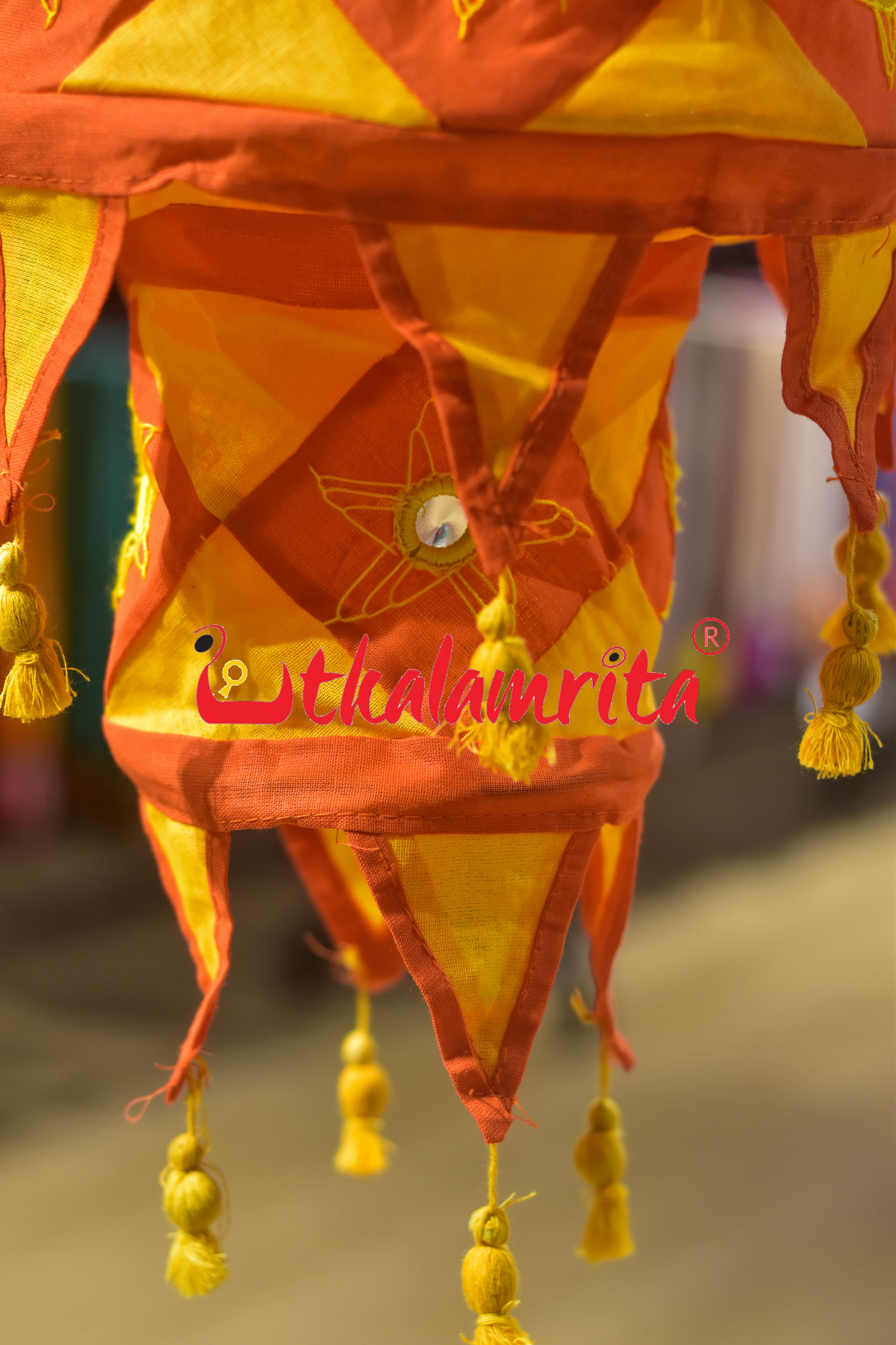 Orange Yellow Special 2-Step Round Lampshade