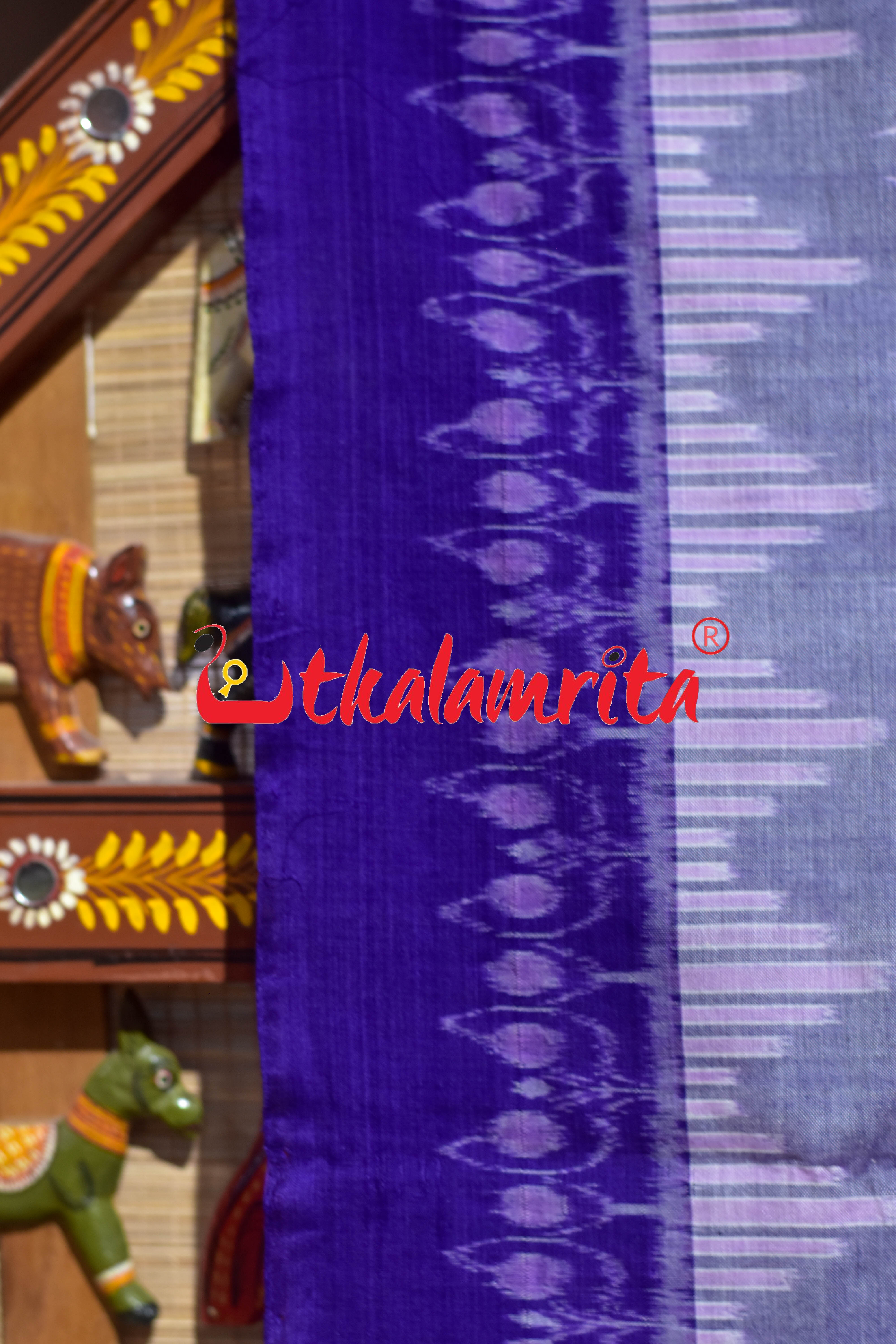 Grey Purple Dhanpatri Sambalpuri Cotton Saree