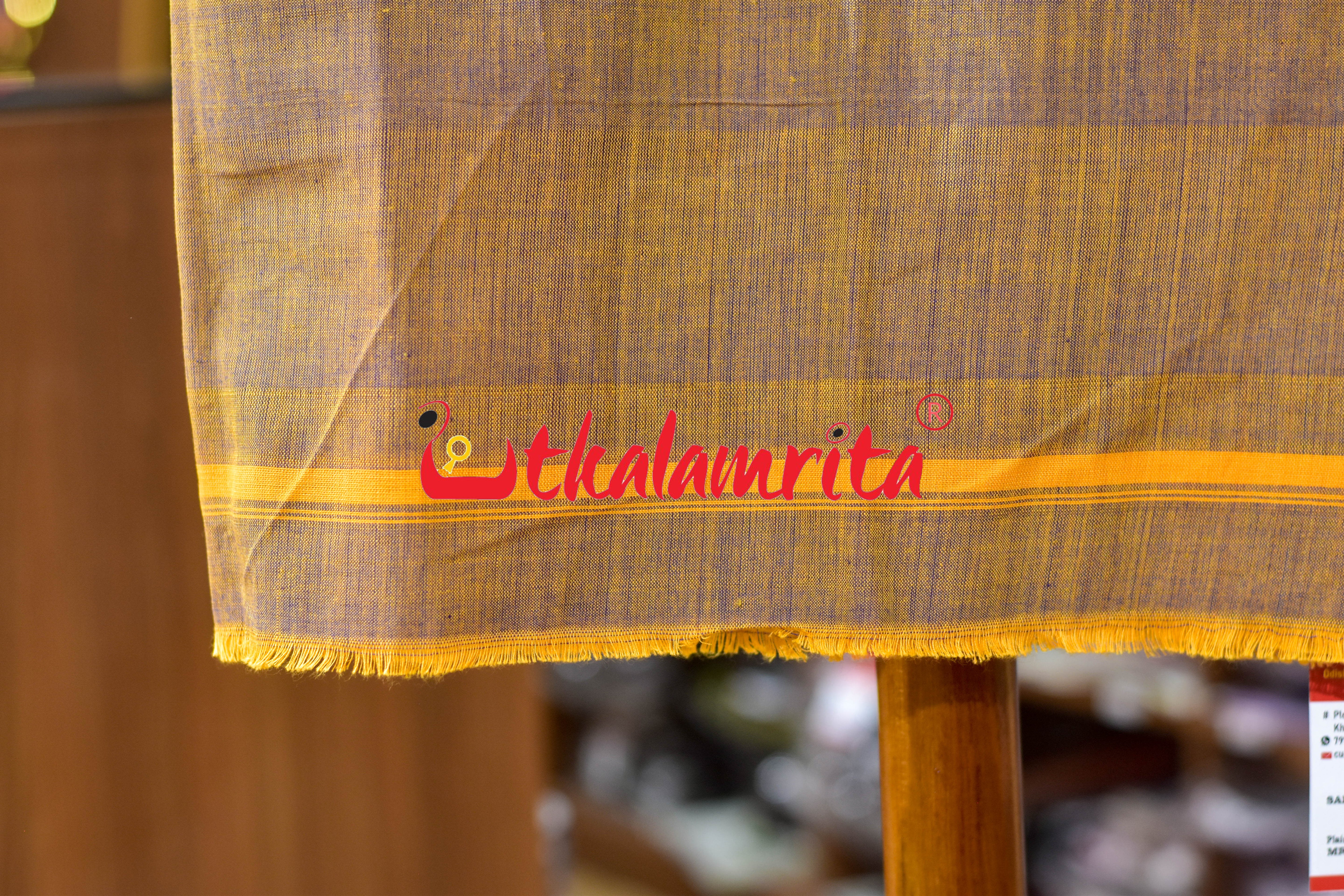 Plain Golden Green Santhal Gamcha