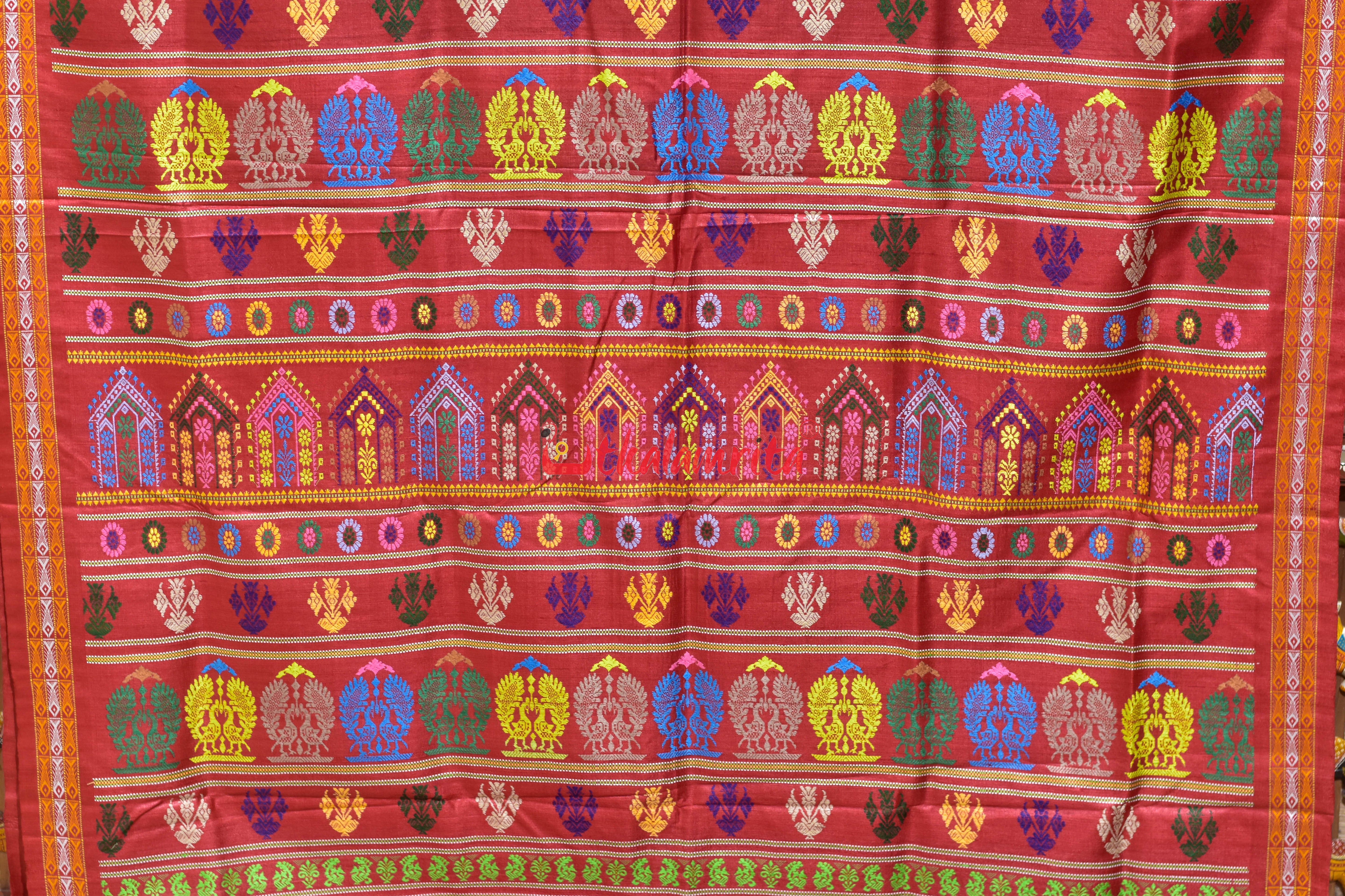 Blue Fish Border Dolabedi Gopalpur Tussar Silk Saree