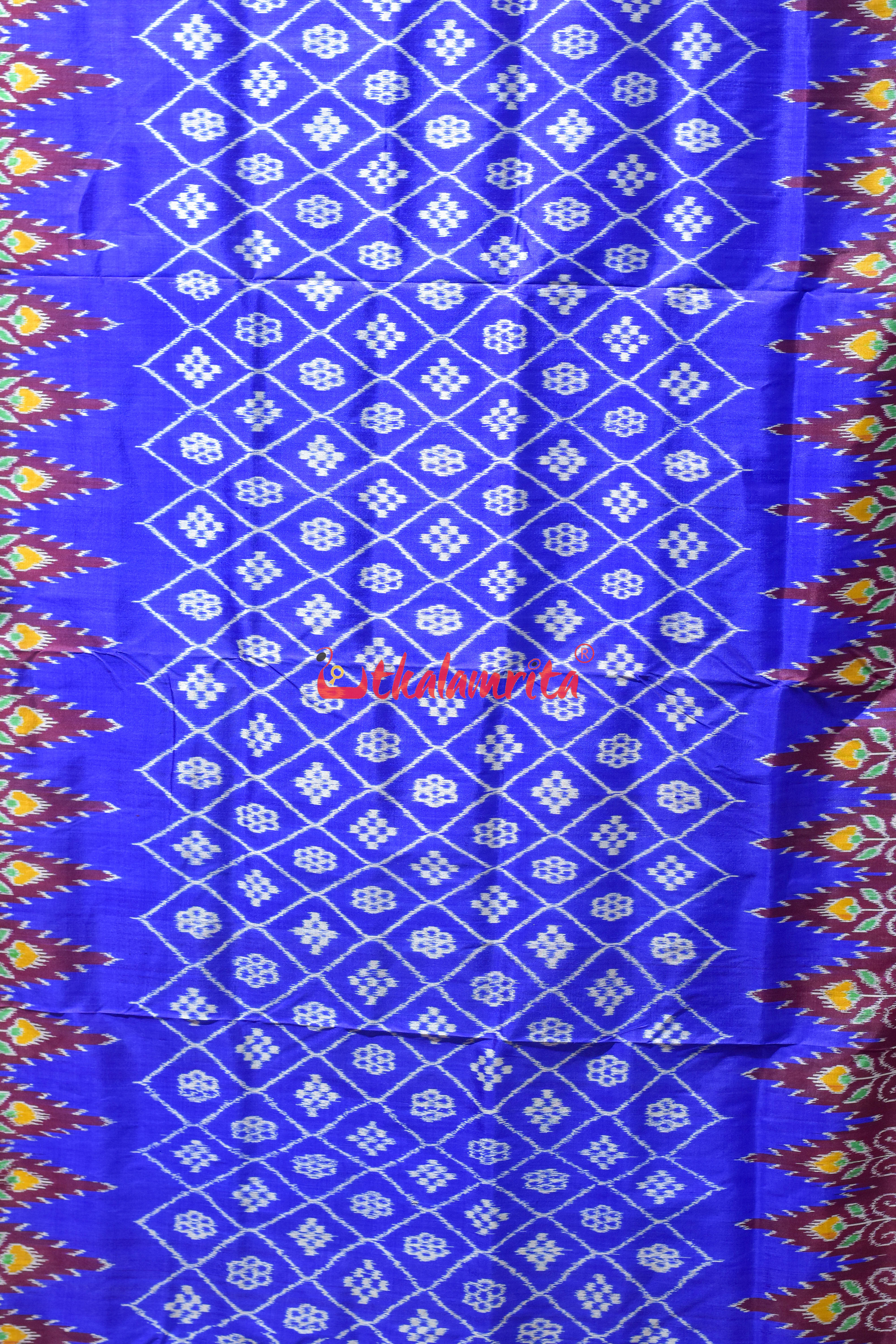 Blue Pasapali Body Khandua Silk Saree