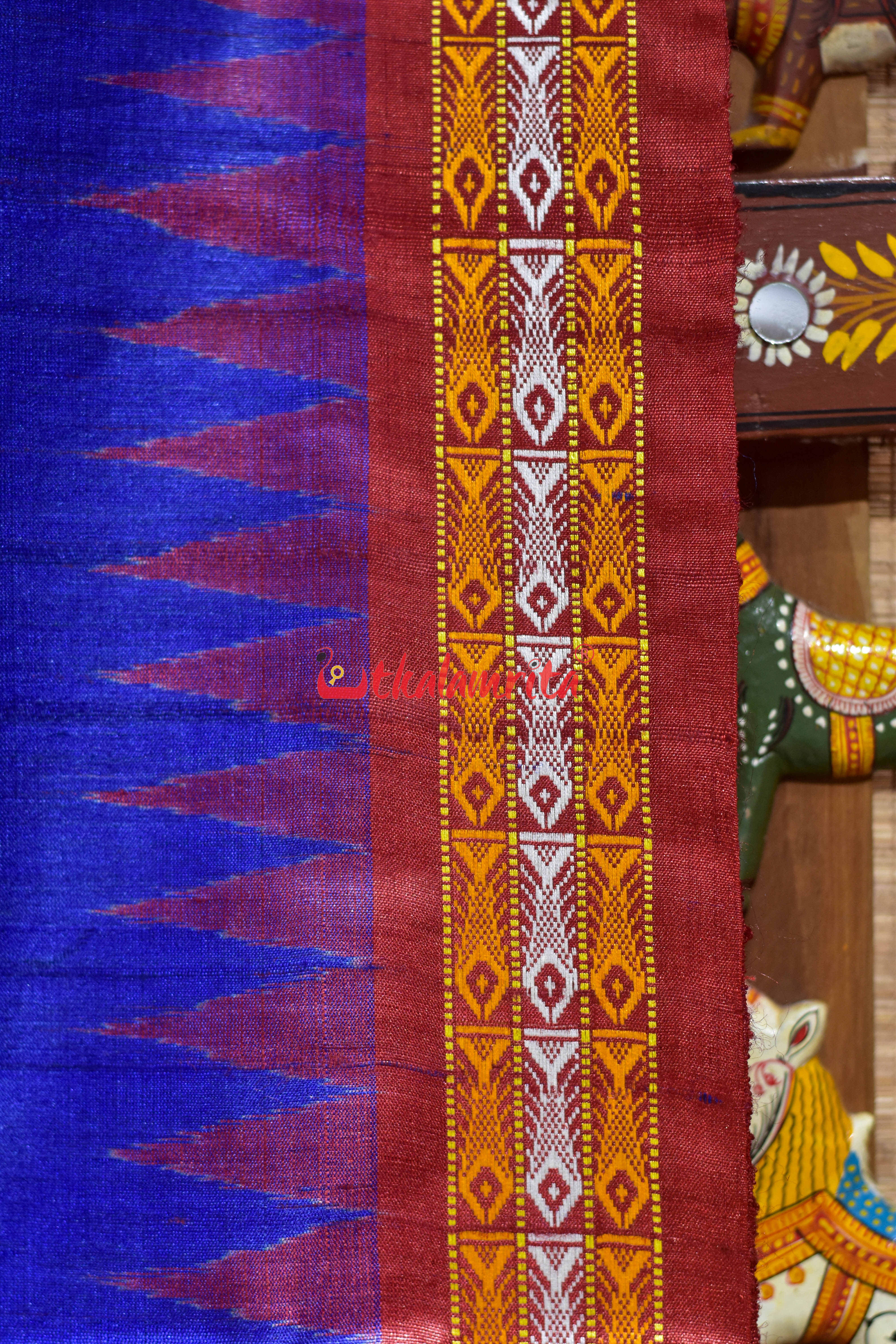Blue Fish Border Dolabedi Gopalpur Tussar Silk Saree