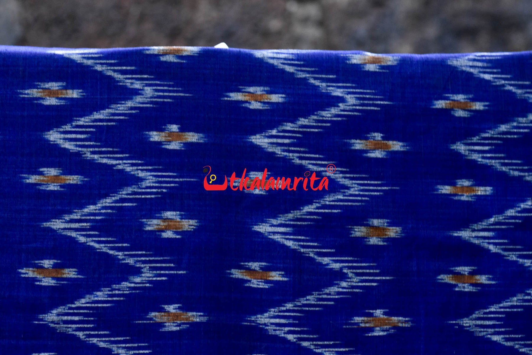 Borderless Zigzag Flower Khandua Cotton Saree