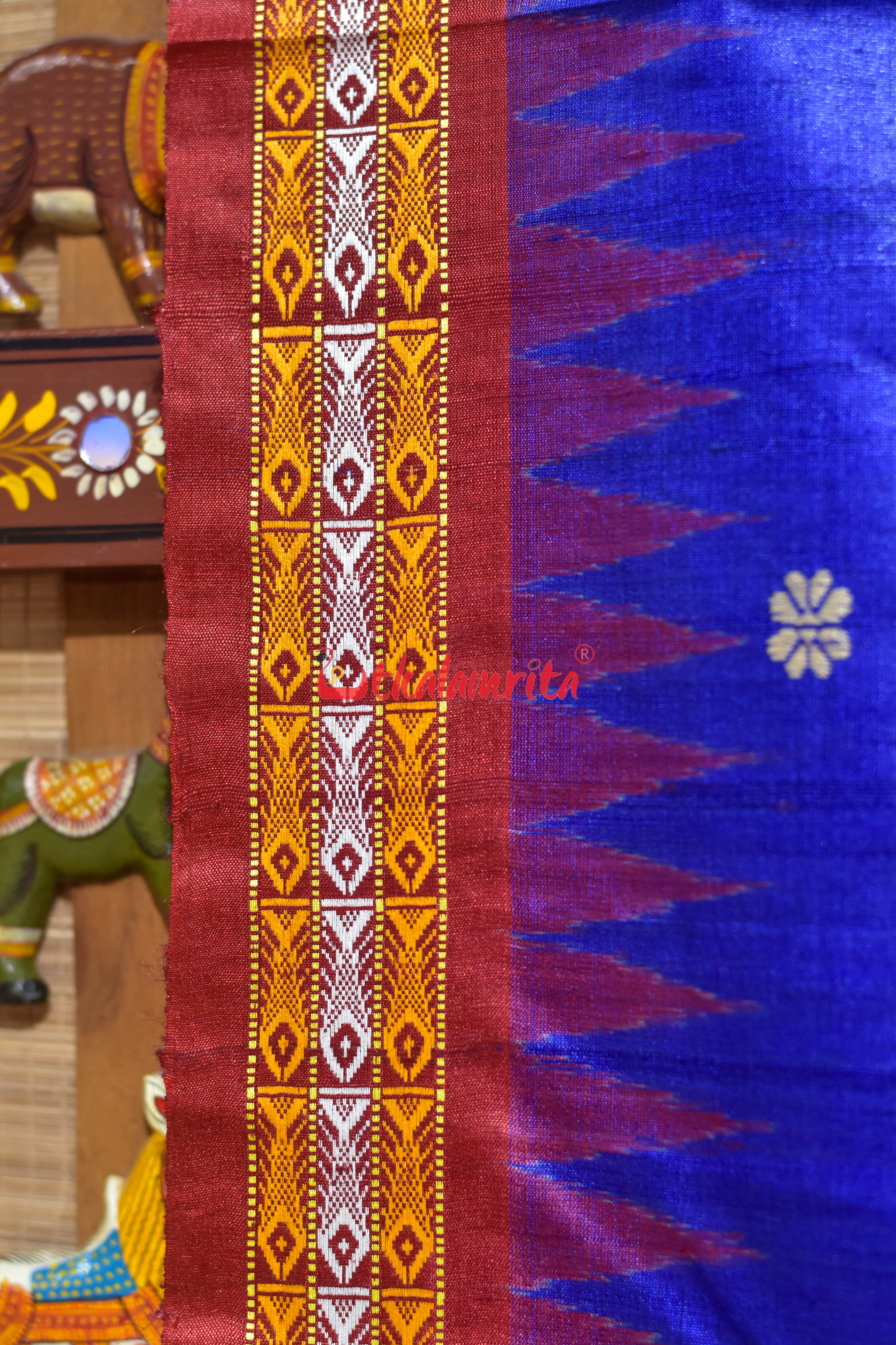 Blue Fish Border Dolabedi Gopalpur Tussar Silk Saree