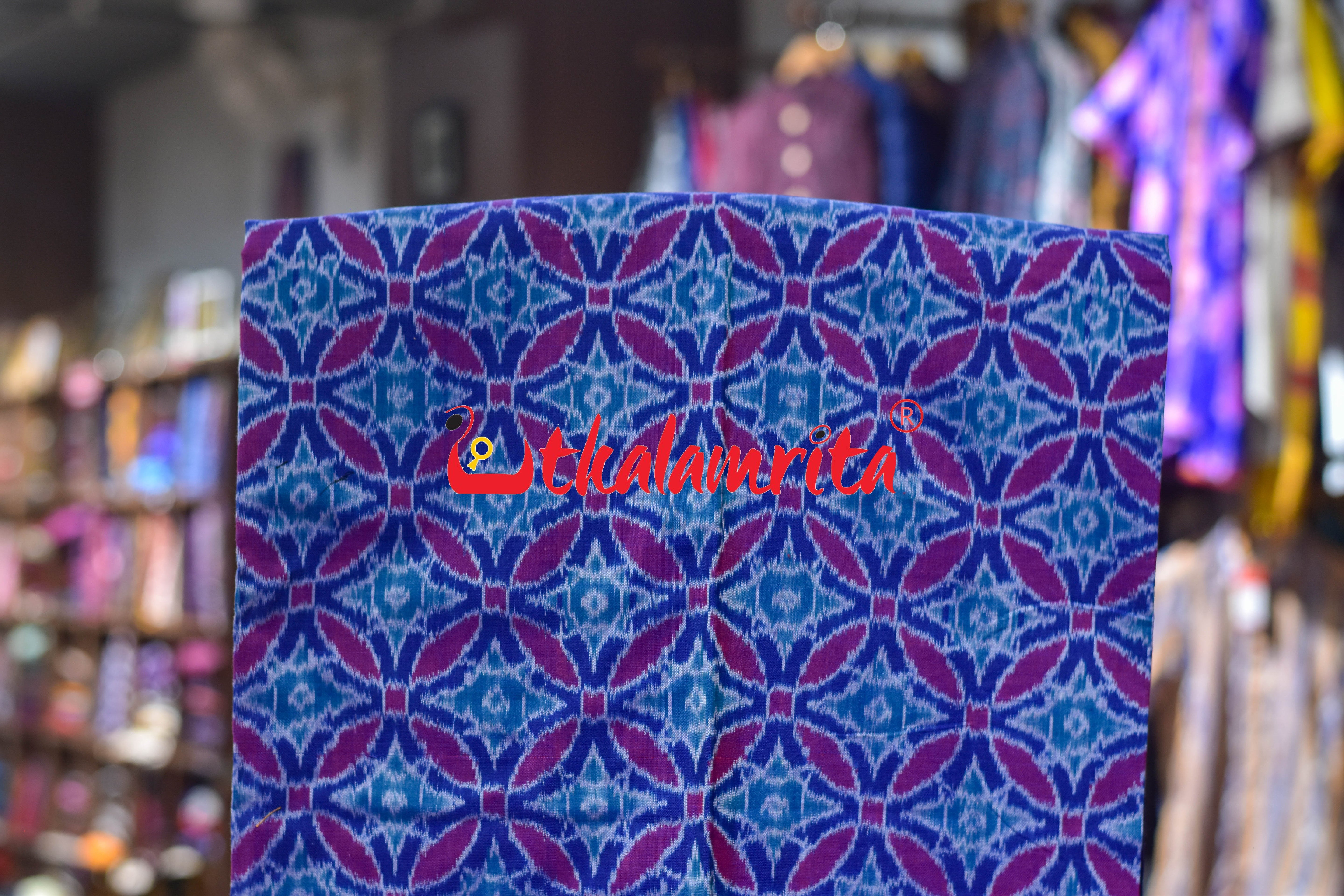 Blue Red Star Flower Cotton Dress Set