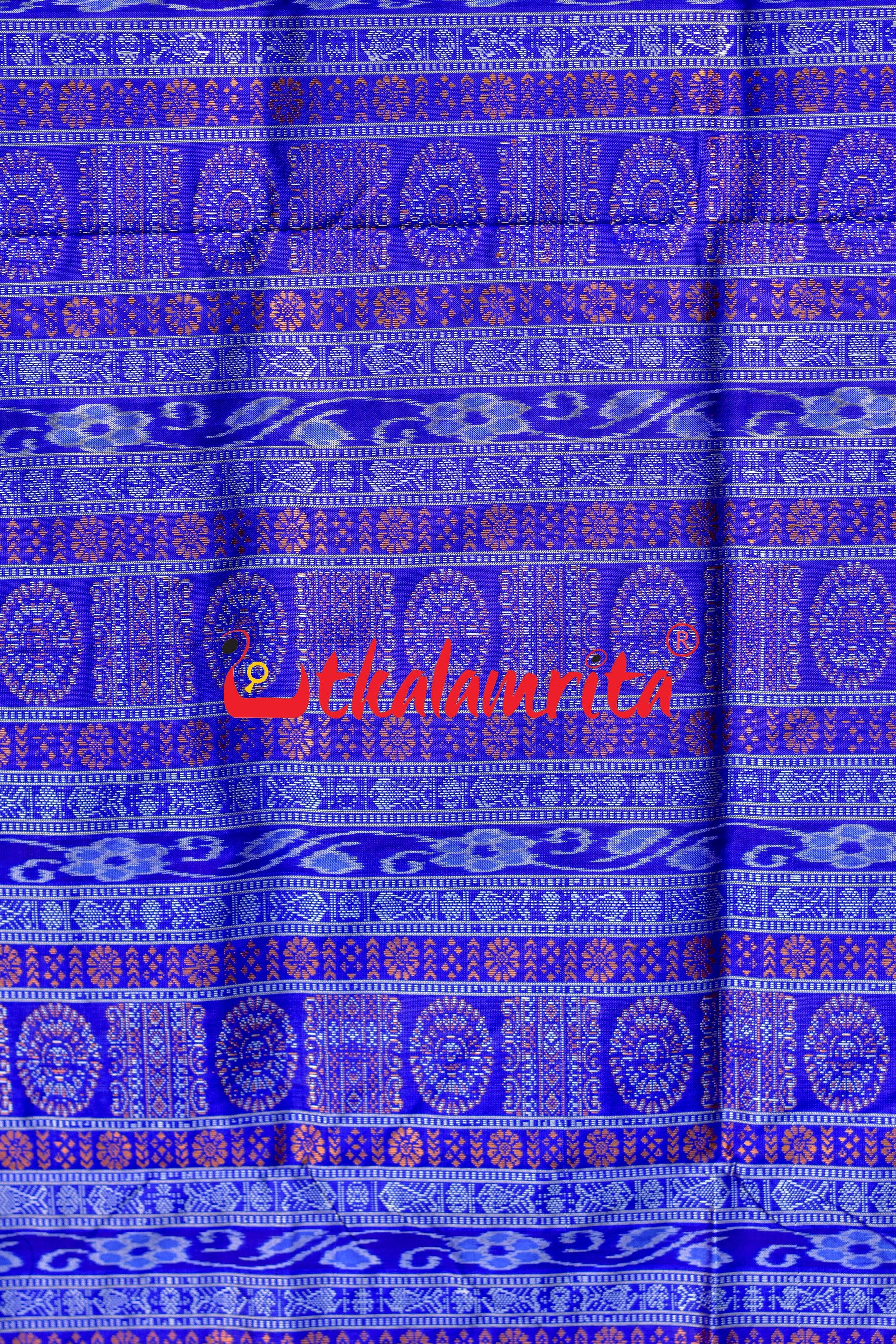 Plain Kumbha Magenta Blue Sambalpuri Silk