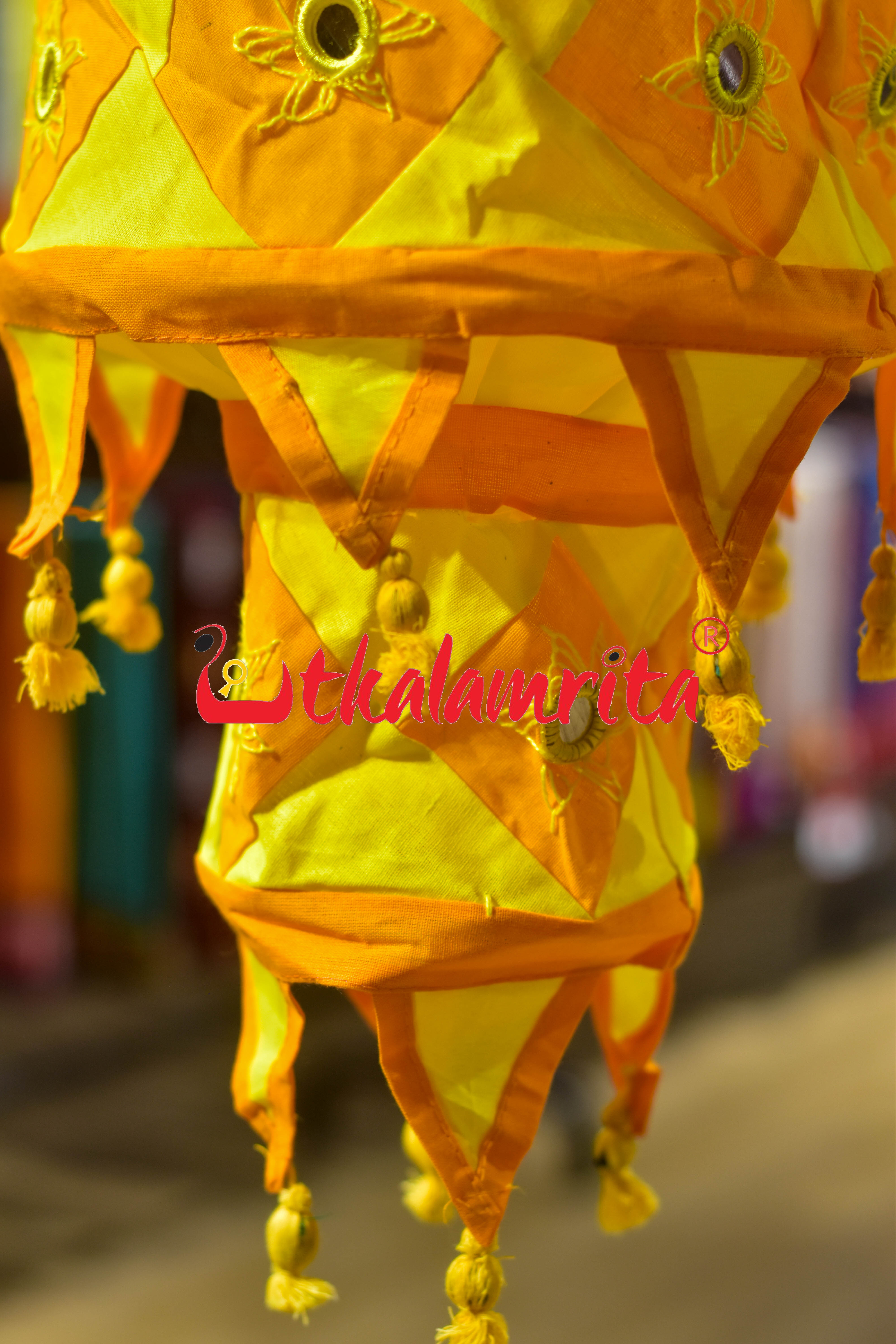Yellow Orange Special 2-Step Round Lampshade
