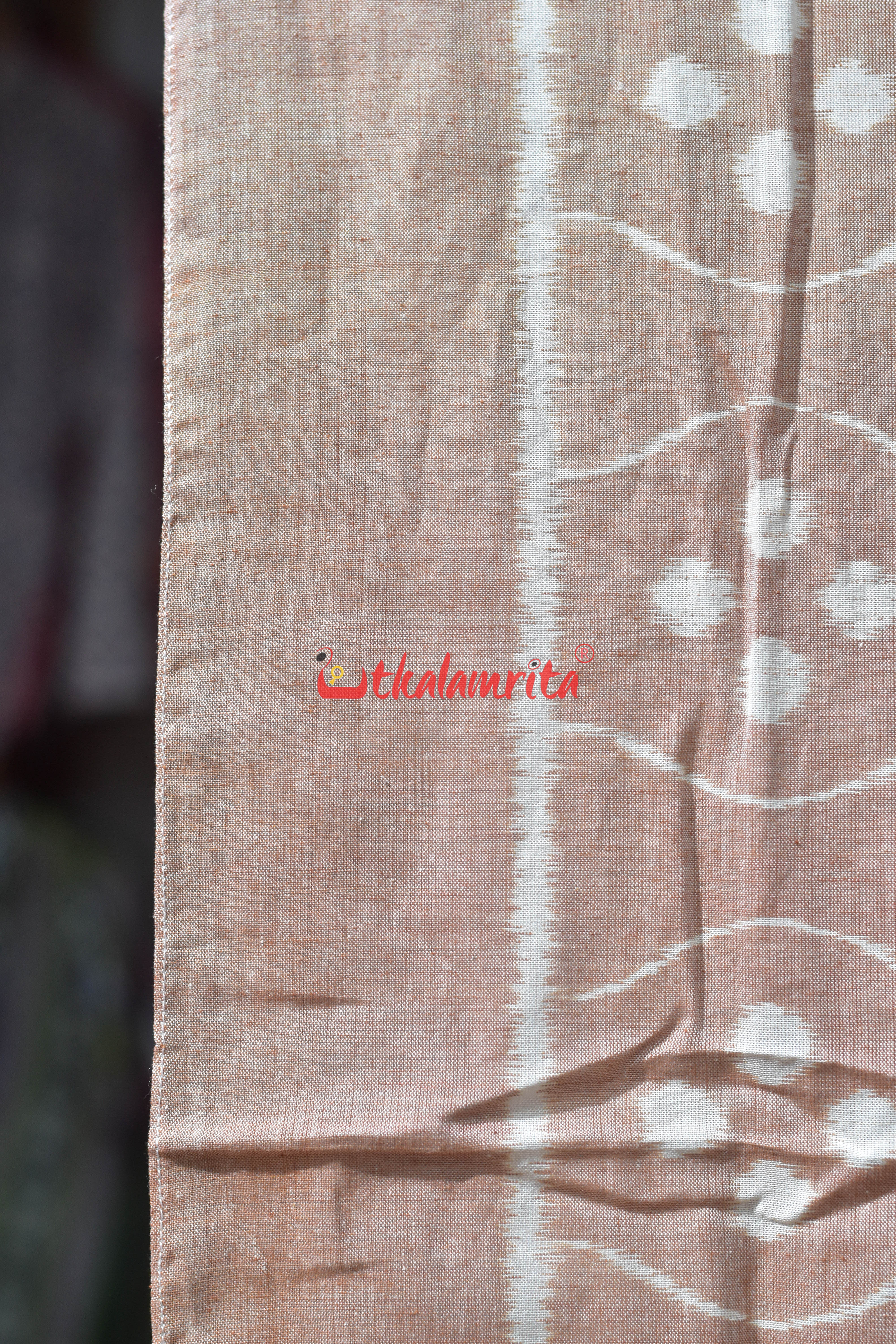Peach Dotty Waves Khandua Cotton Stole