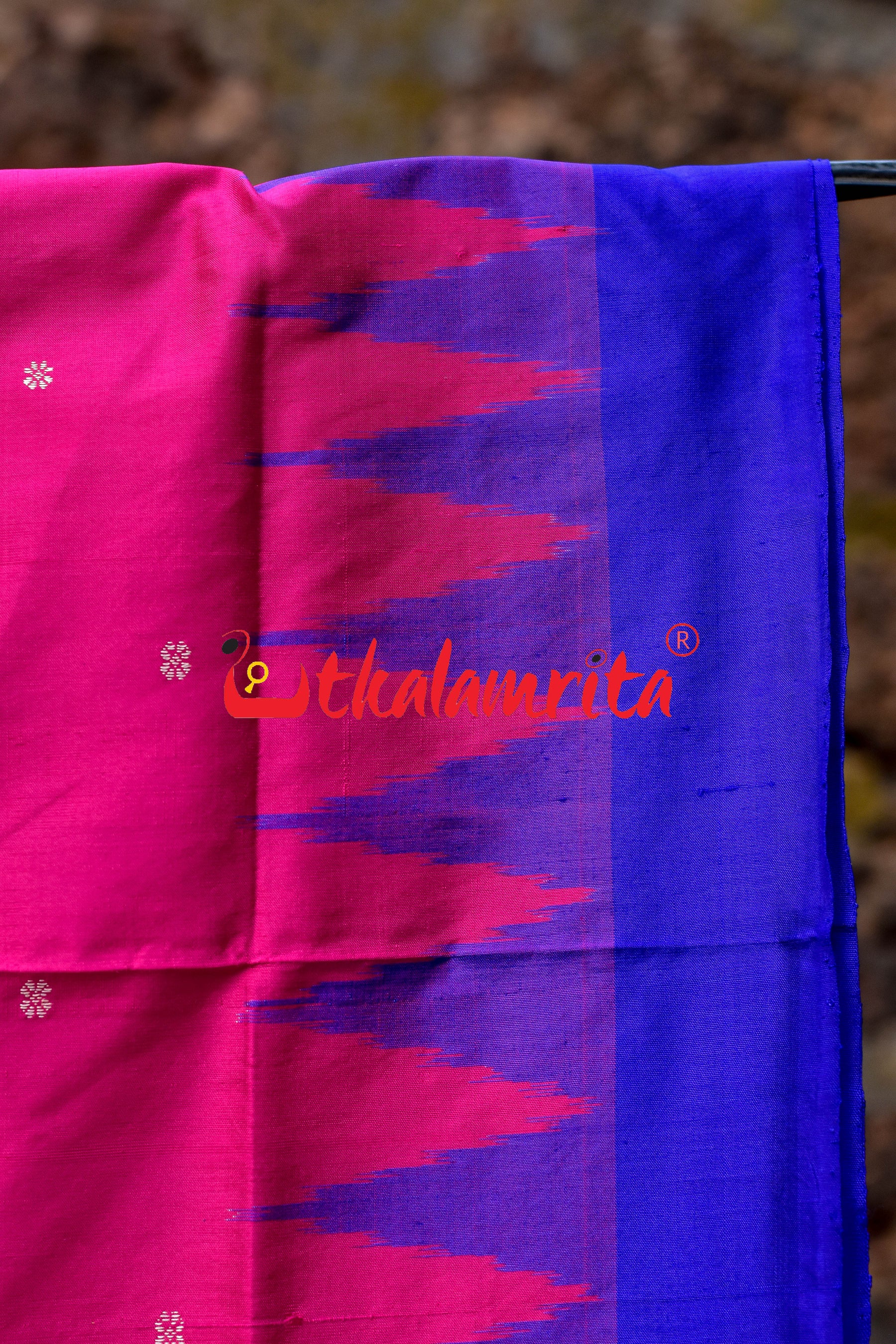 Plain Kumbha Magenta Blue Sambalpuri Silk