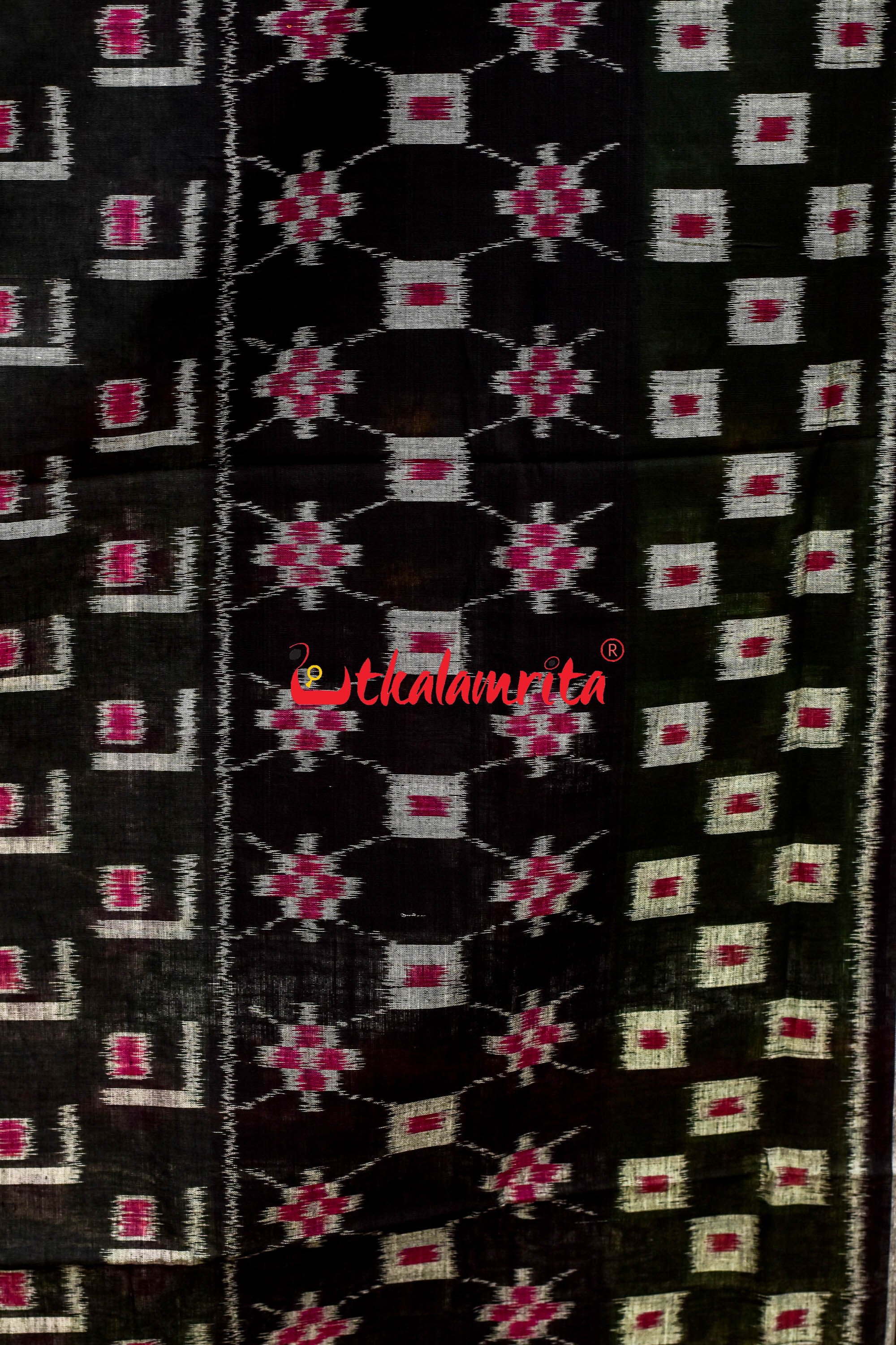 5D Green Middle Chain Khandua Cotton Saree