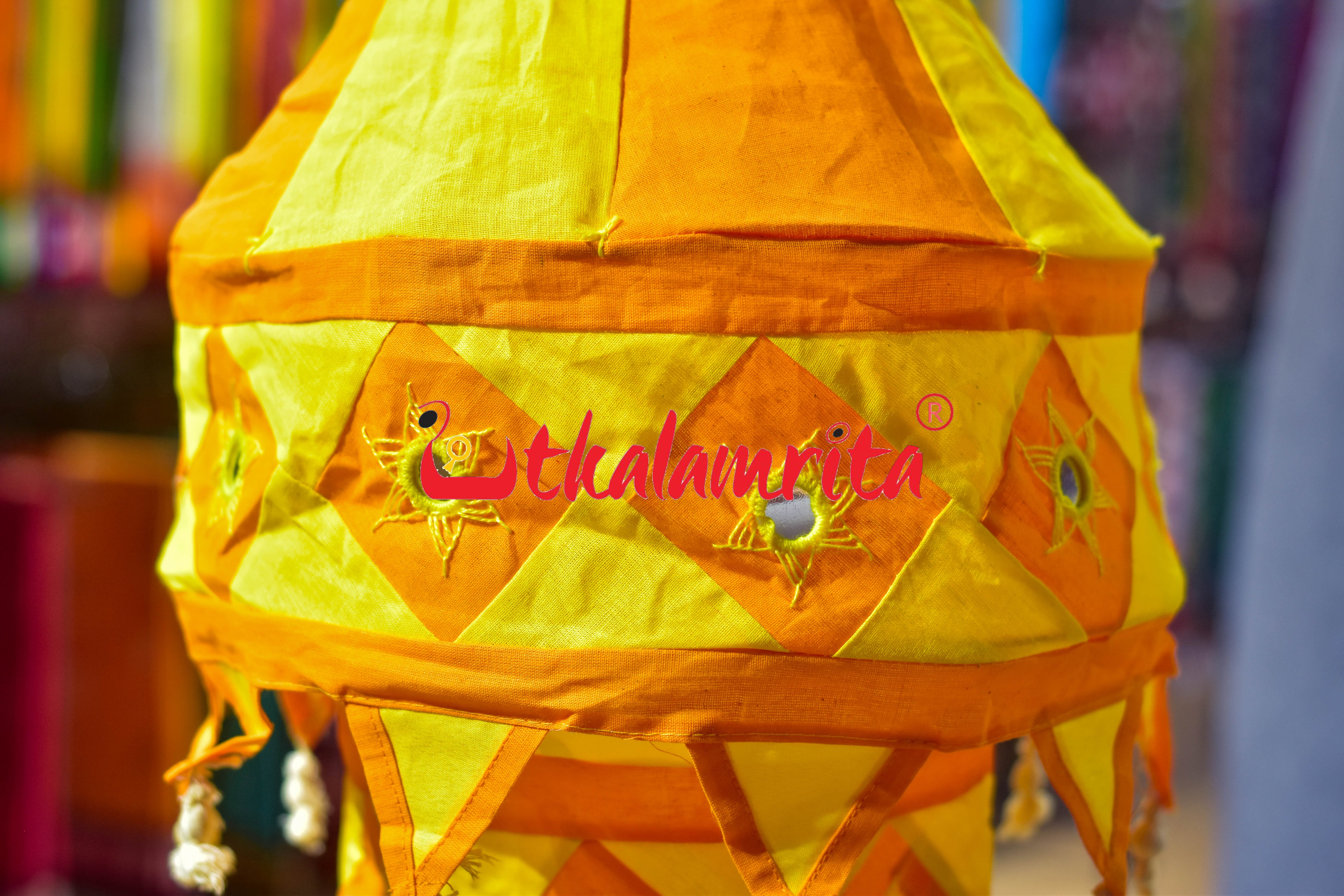 Yellow Orange Special 3-Step Round Lampshade