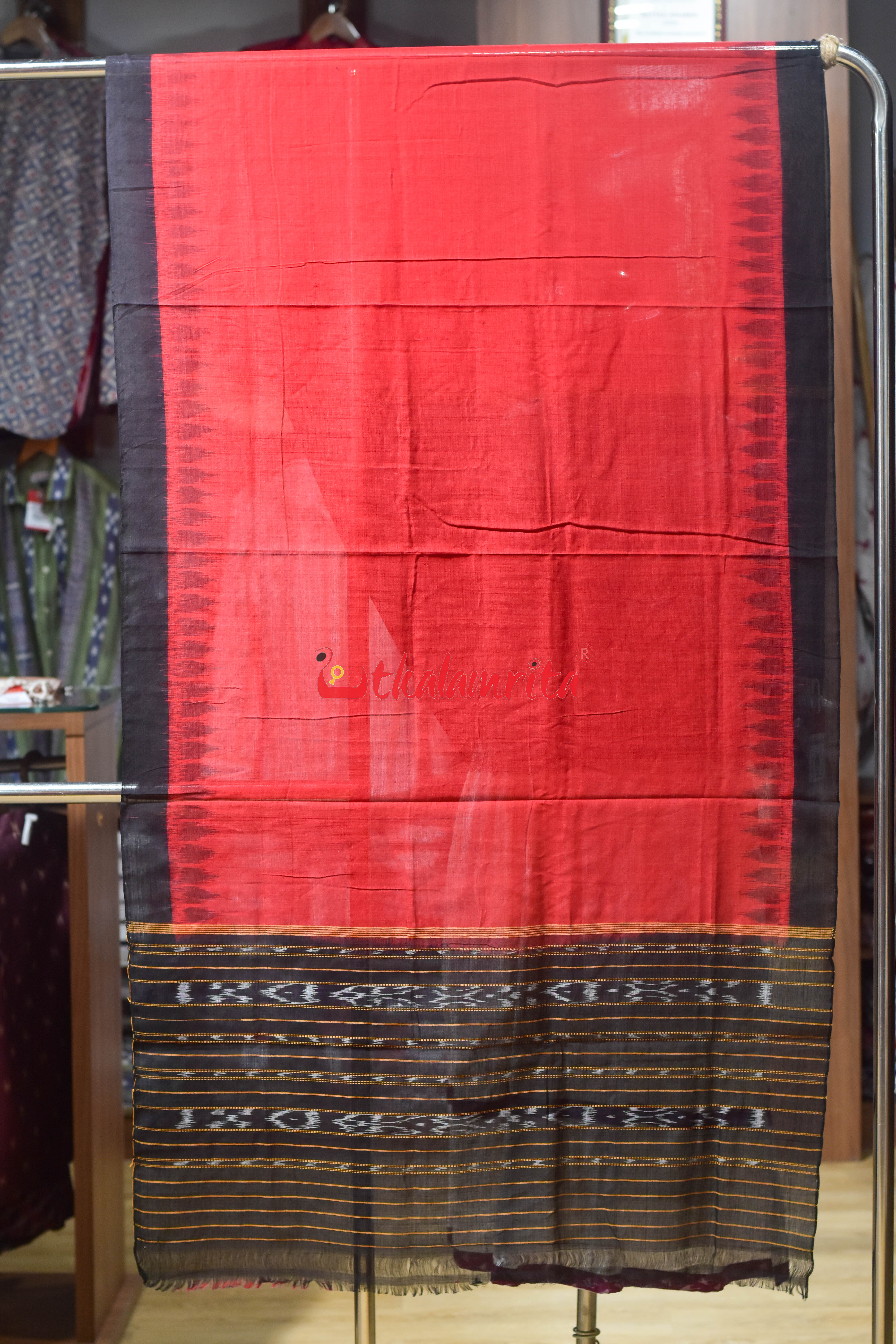 Red Black Khandua Cotton (Dupatta)