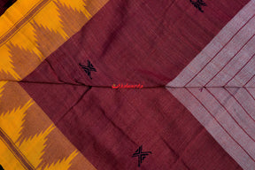Yellow Maroon with Middle Stripes Kotpad