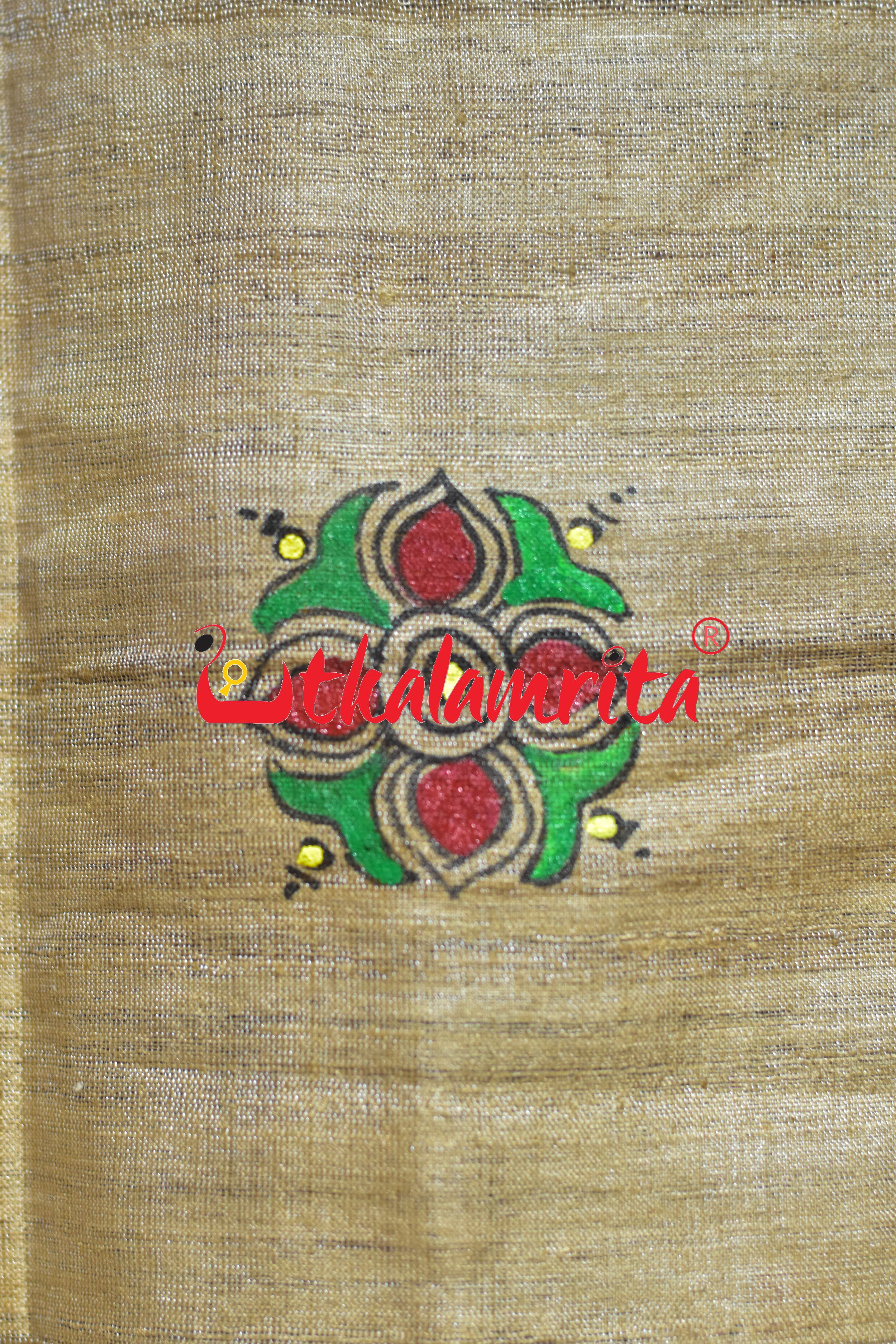 Raja Theme Plain Pattachitra Tussar (Dupatta)