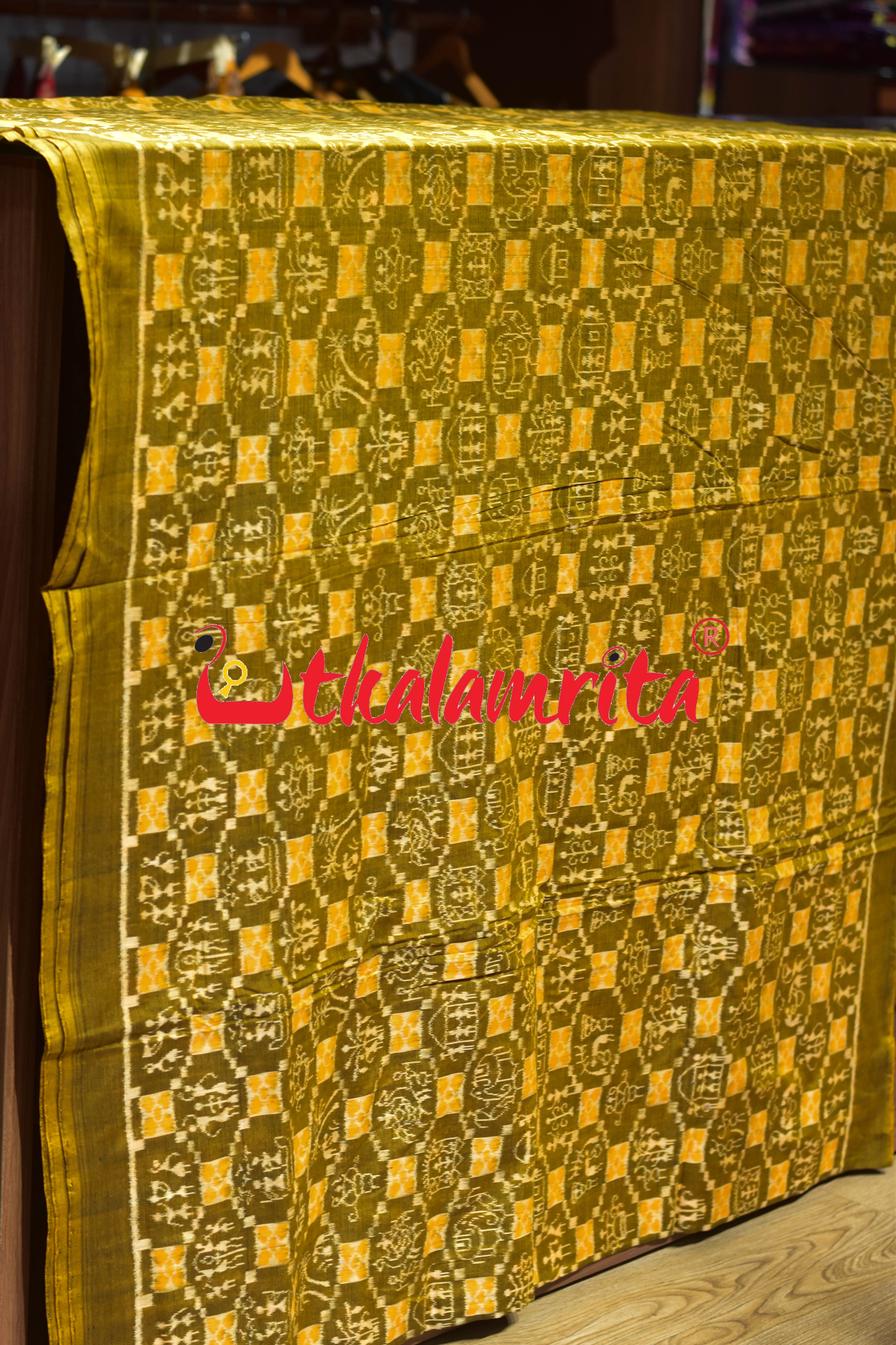 Mustard Yellow Tribal Culture Sambalpuri Cotton (Fabric)