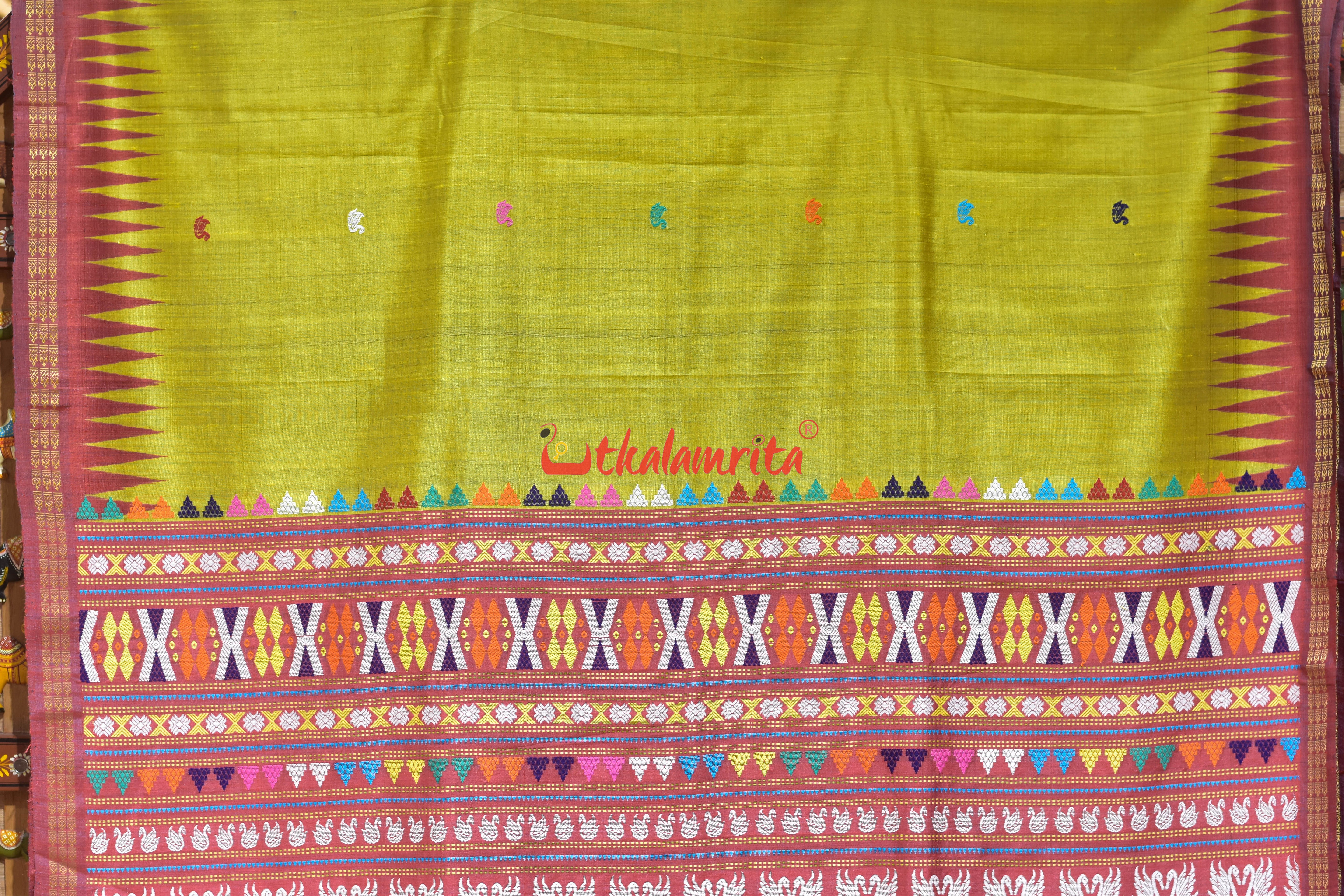 Gold Yellow Saraswati Bina Gopalpur Tussar Silk Saree
