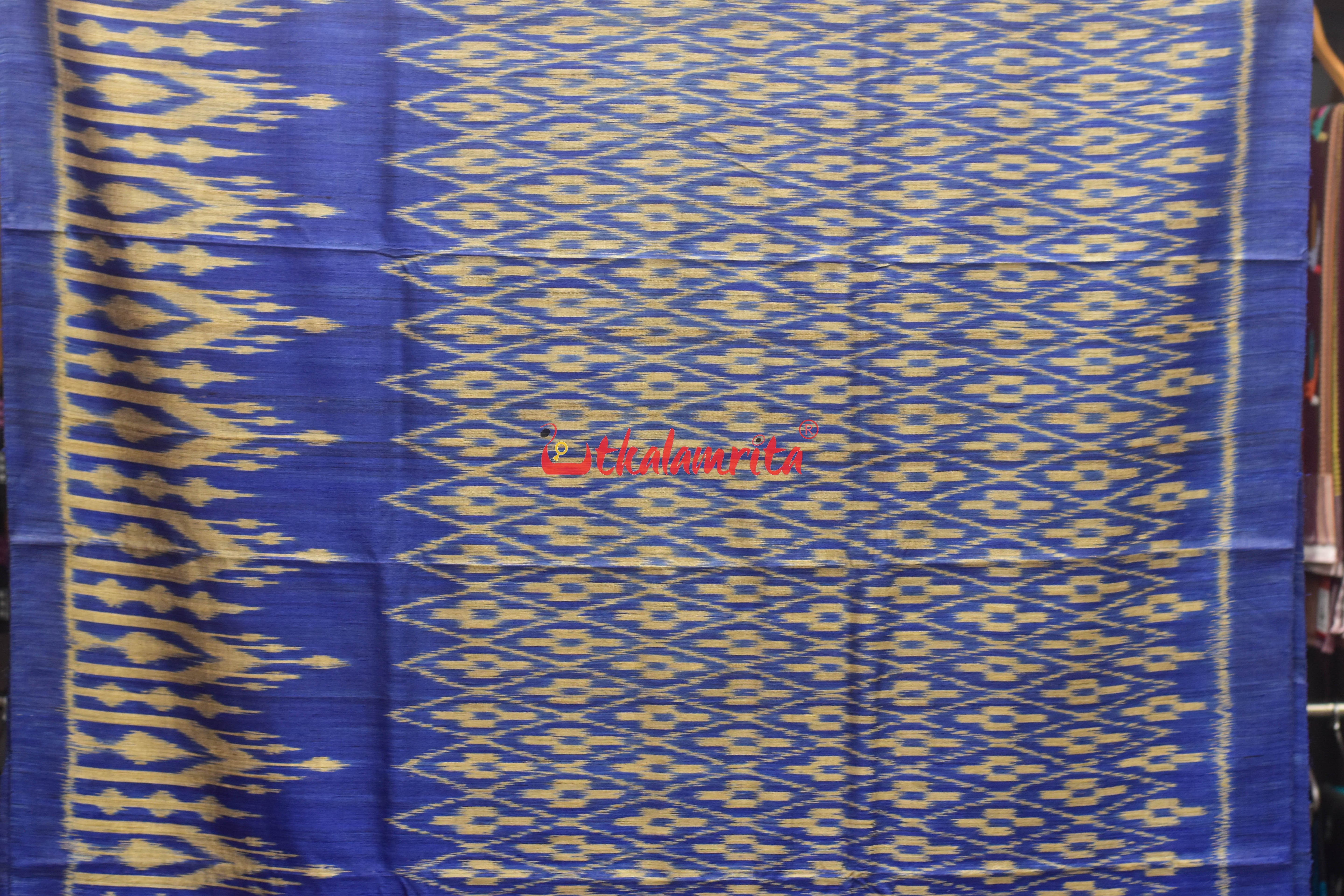 Blue Body Ikat Tussar Saree