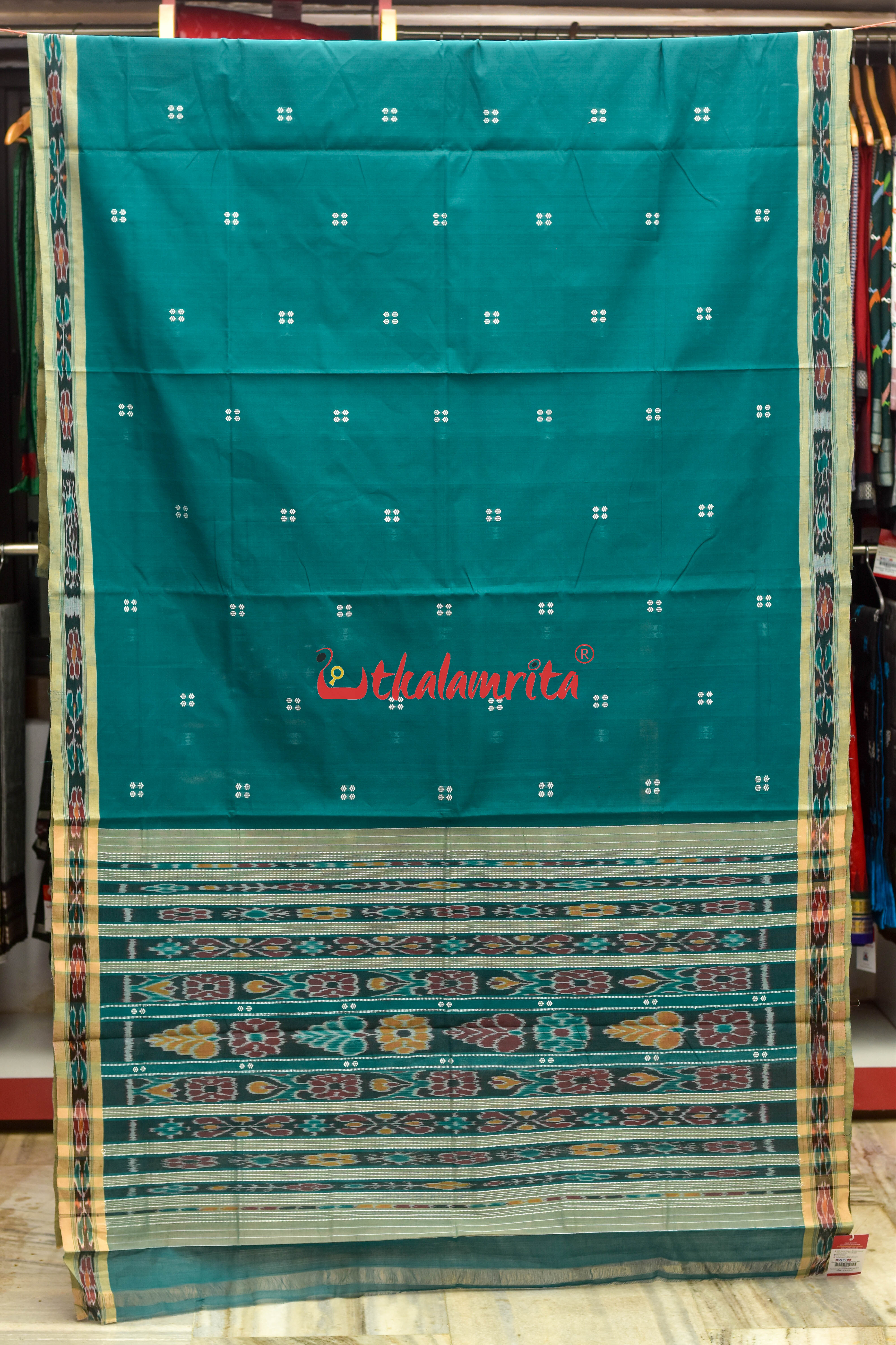 Forest with Light Green Pittala Single Cotton Saree