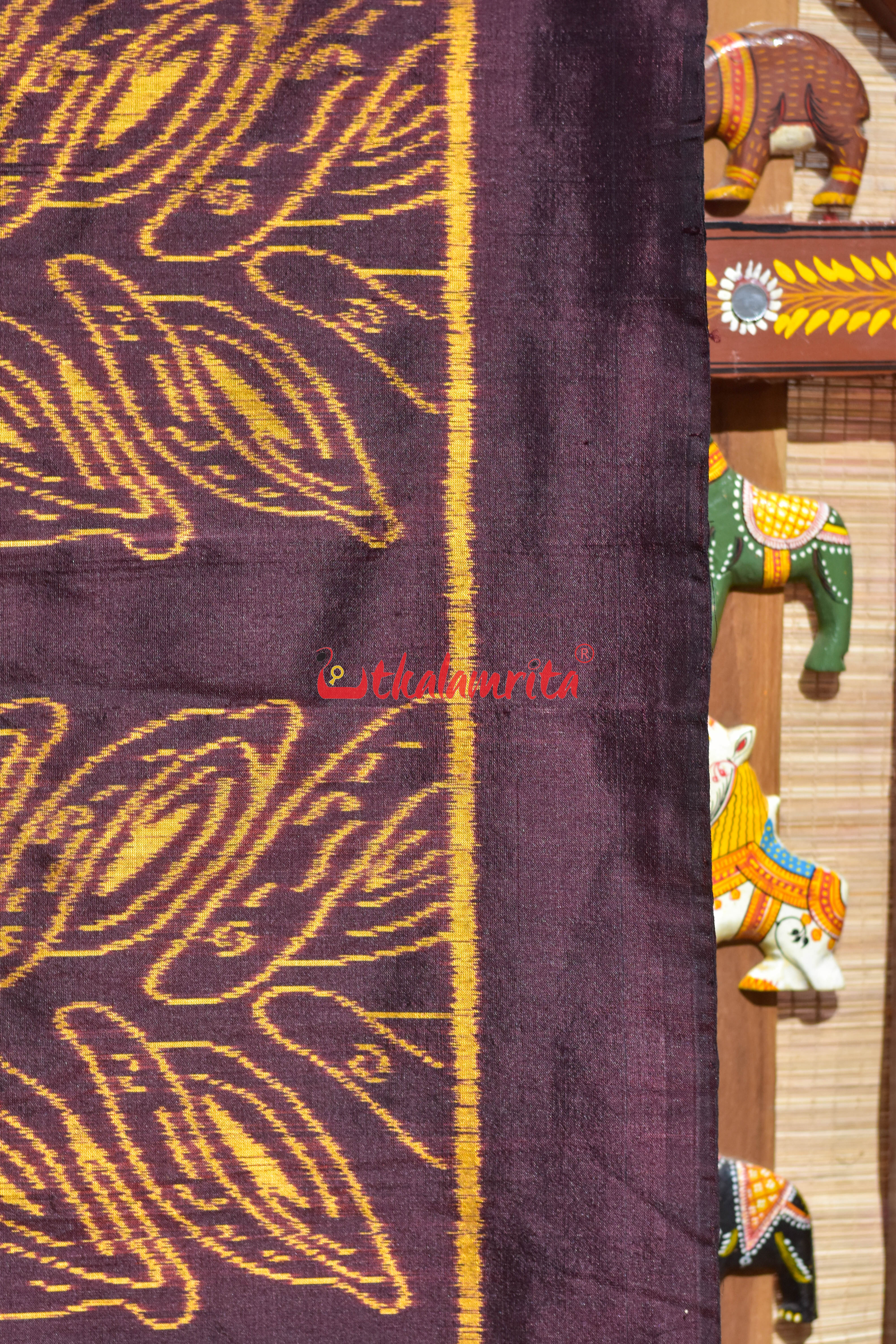 Coffee Khaja Khandua Silk Saree