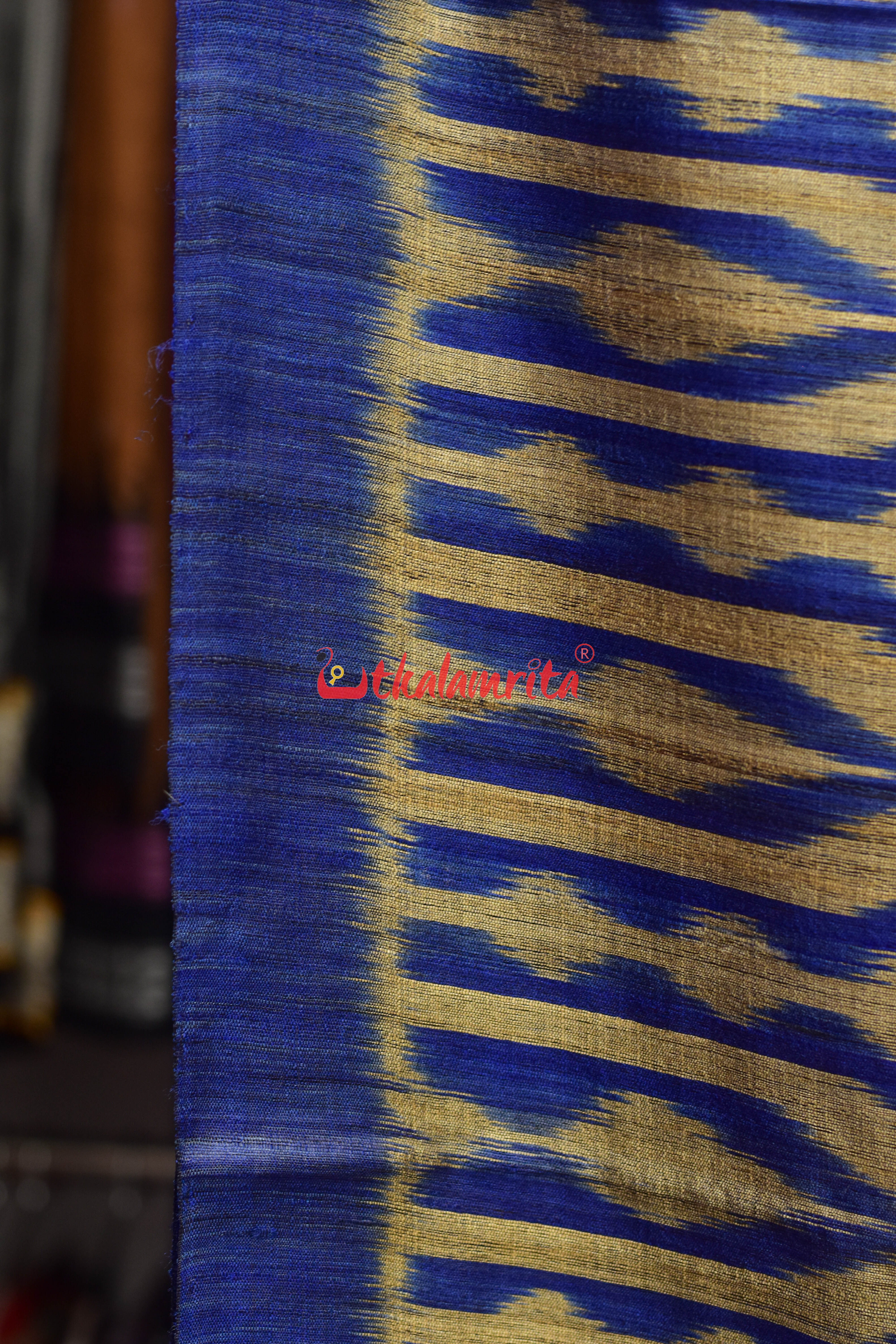 Blue Body Ikat Tussar Saree