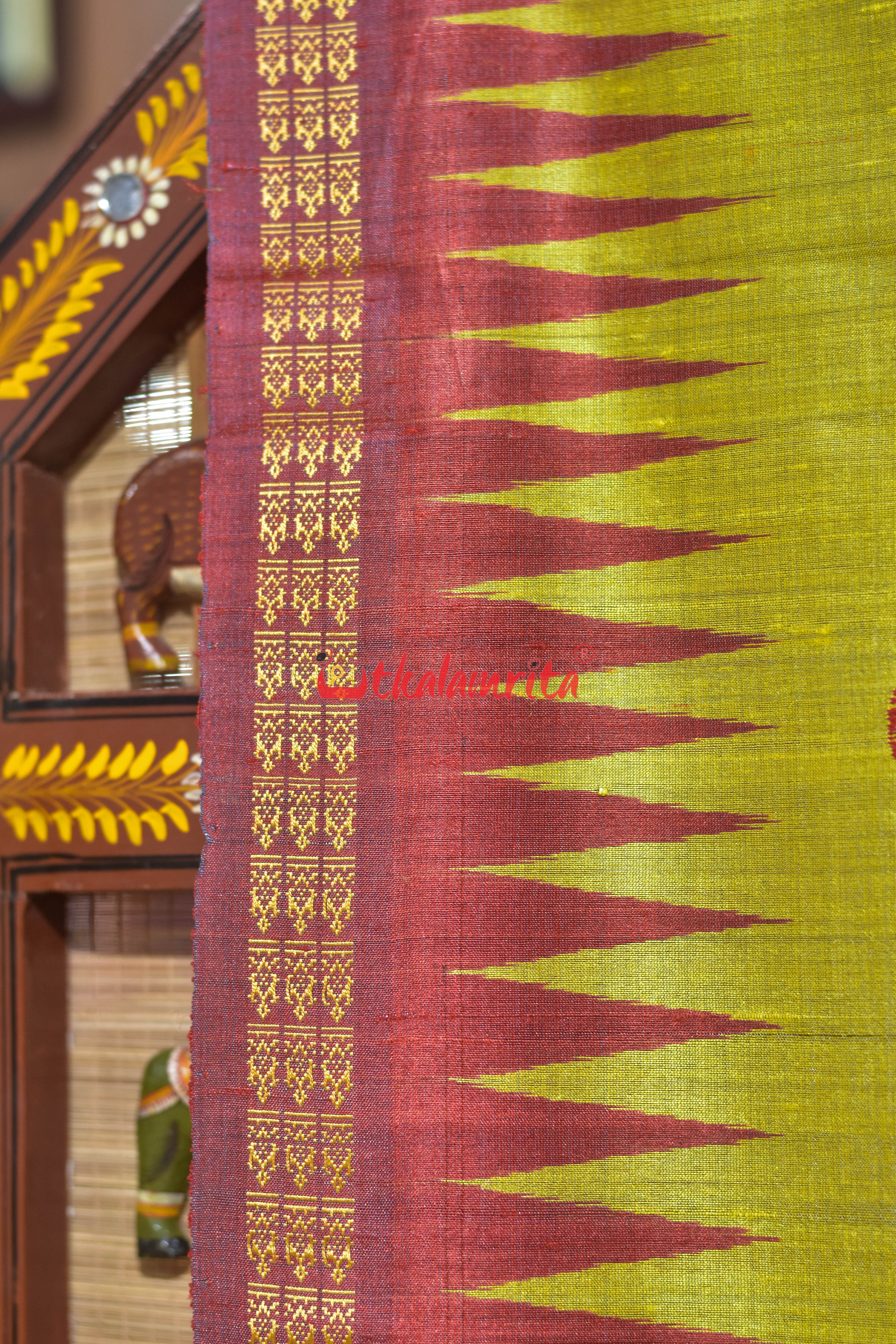 Gold Yellow Saraswati Bina Gopalpur Tussar Silk Saree