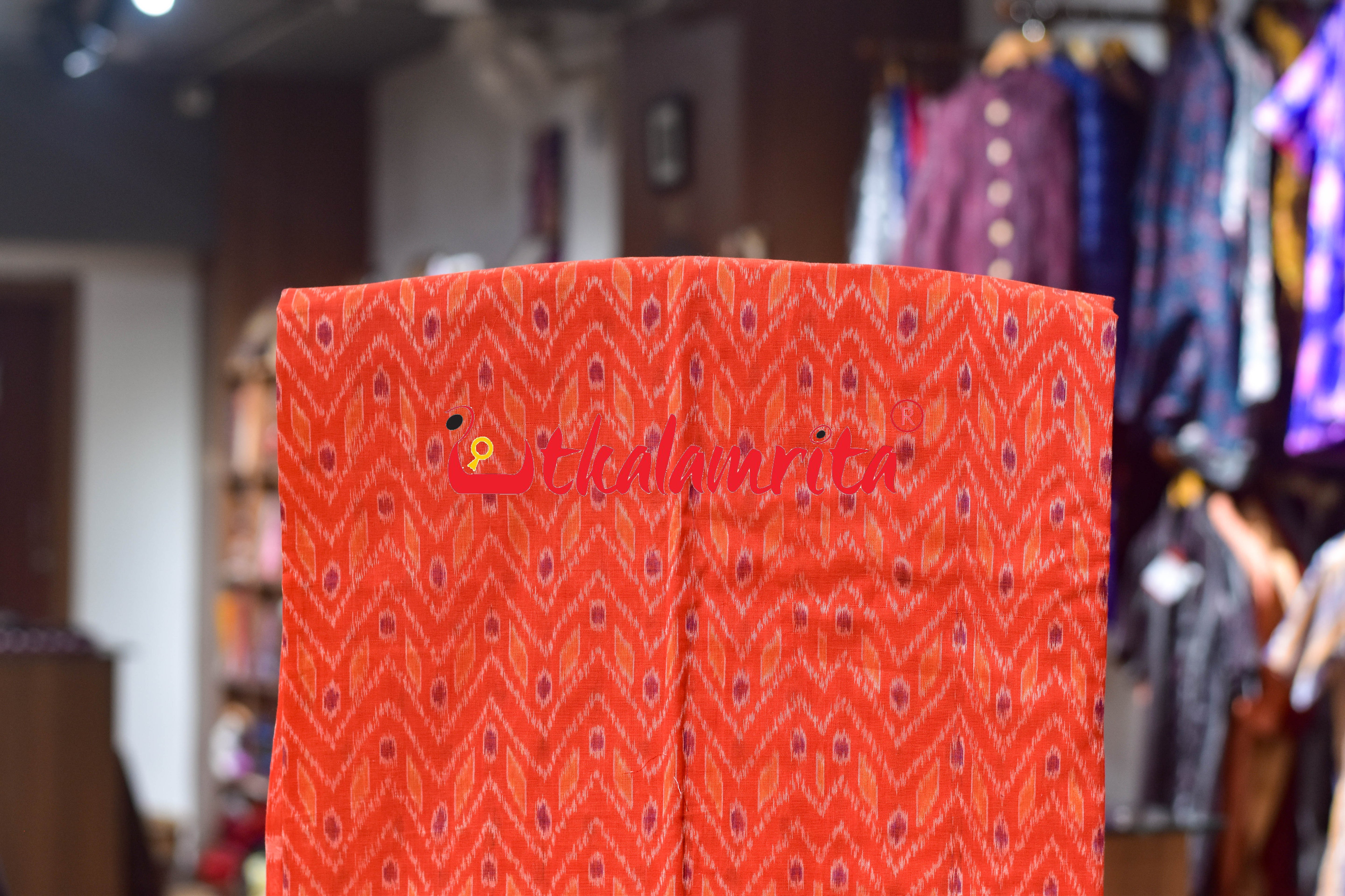 Orange Flower Taranga Sambalpuri Cotton Dress Set